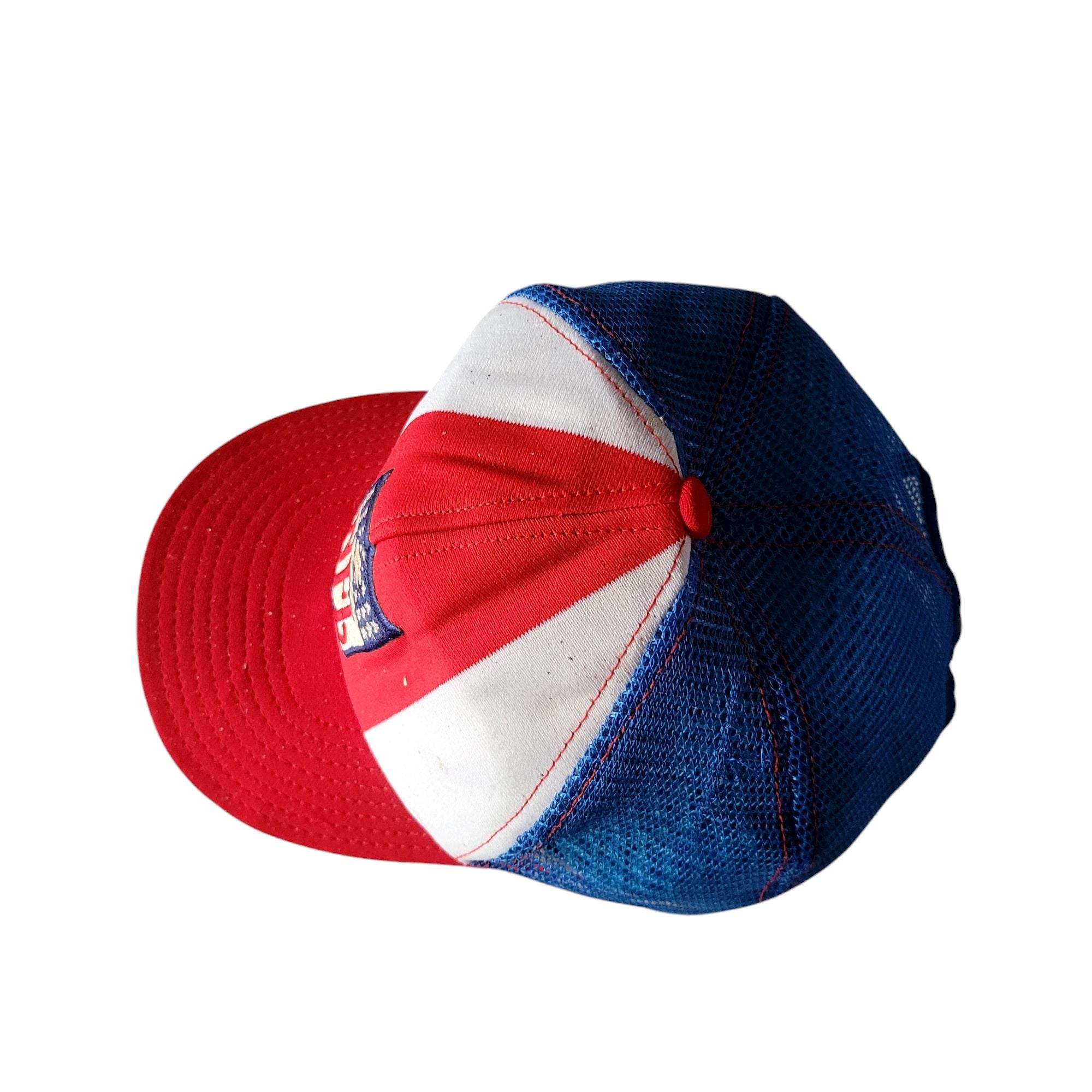 AJD NFL Vintage Trucker Hat - Red, White & Blue - Large - USASTARFASHION