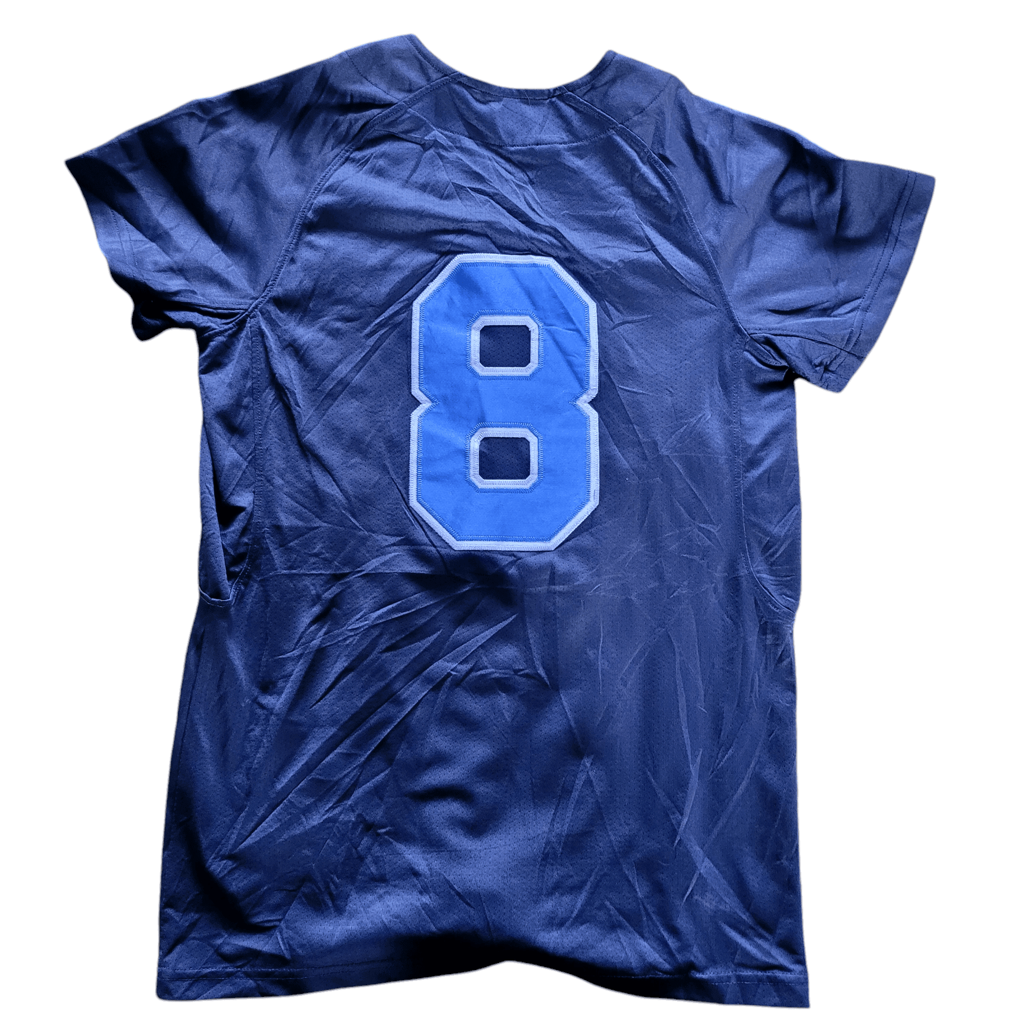 Alleson Athletic Women's Baseball Jersey Small 8 Gray with Light Blue Accents - Used Quality Apparel - USASTARFASHION