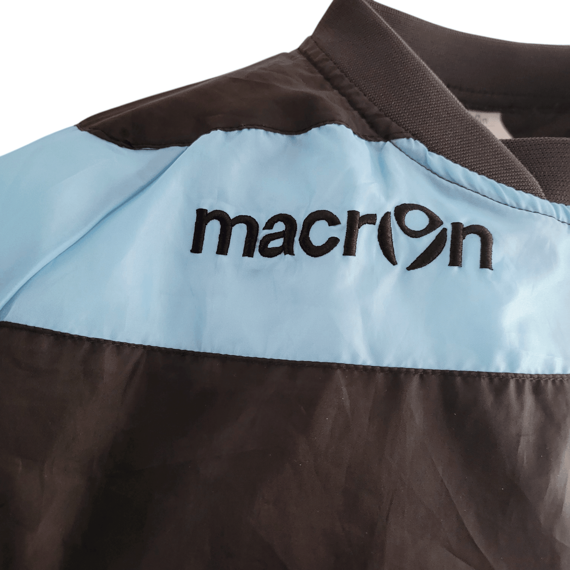 Aston Villa Windbreaker Jacket by Macron XL Black & Sky Blue Pullover, Pre - Owned with Minor Wear - USASTARFASHION