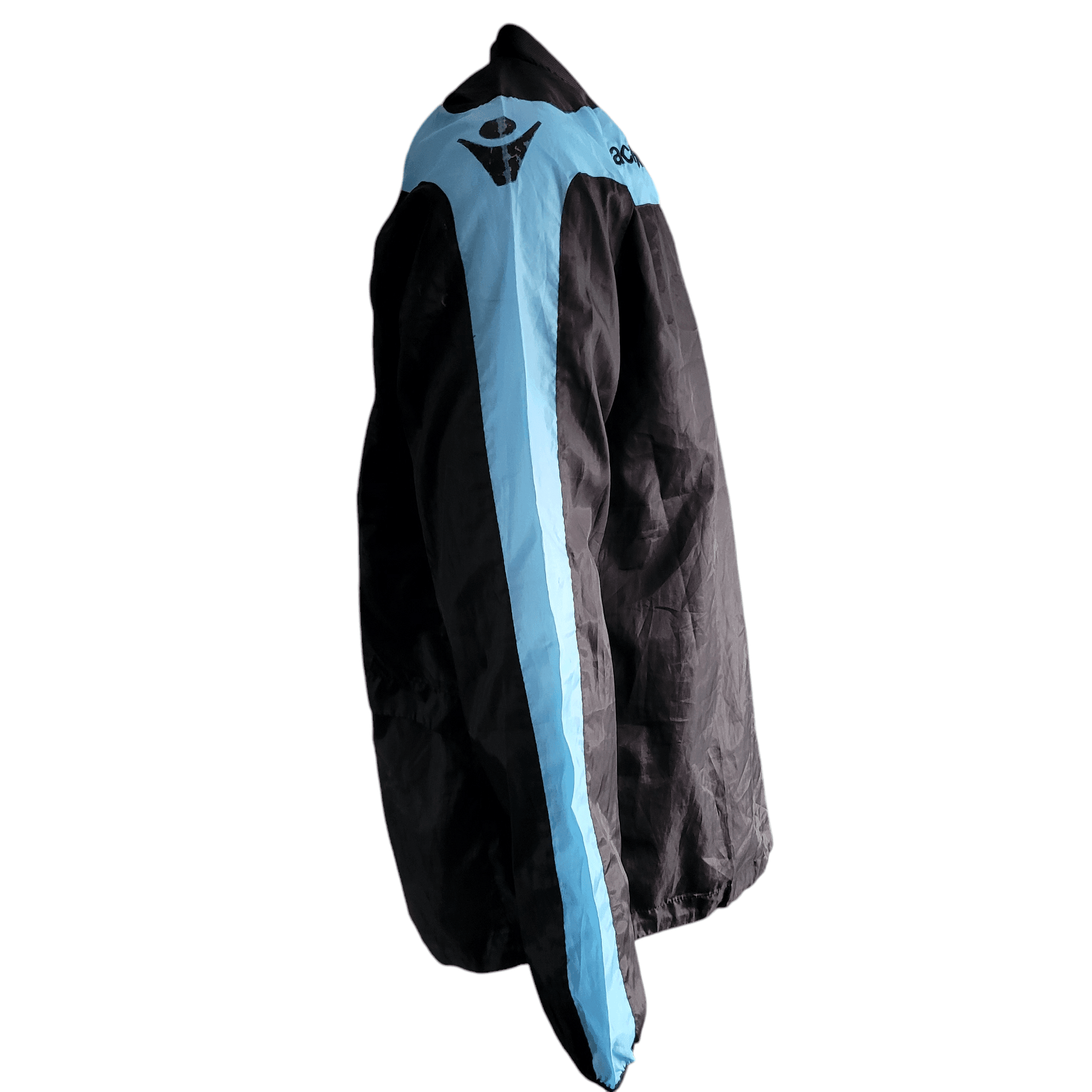 Aston Villa Windbreaker Jacket by Macron XL Black & Sky Blue Pullover, Pre - Owned with Minor Wear - USASTARFASHION