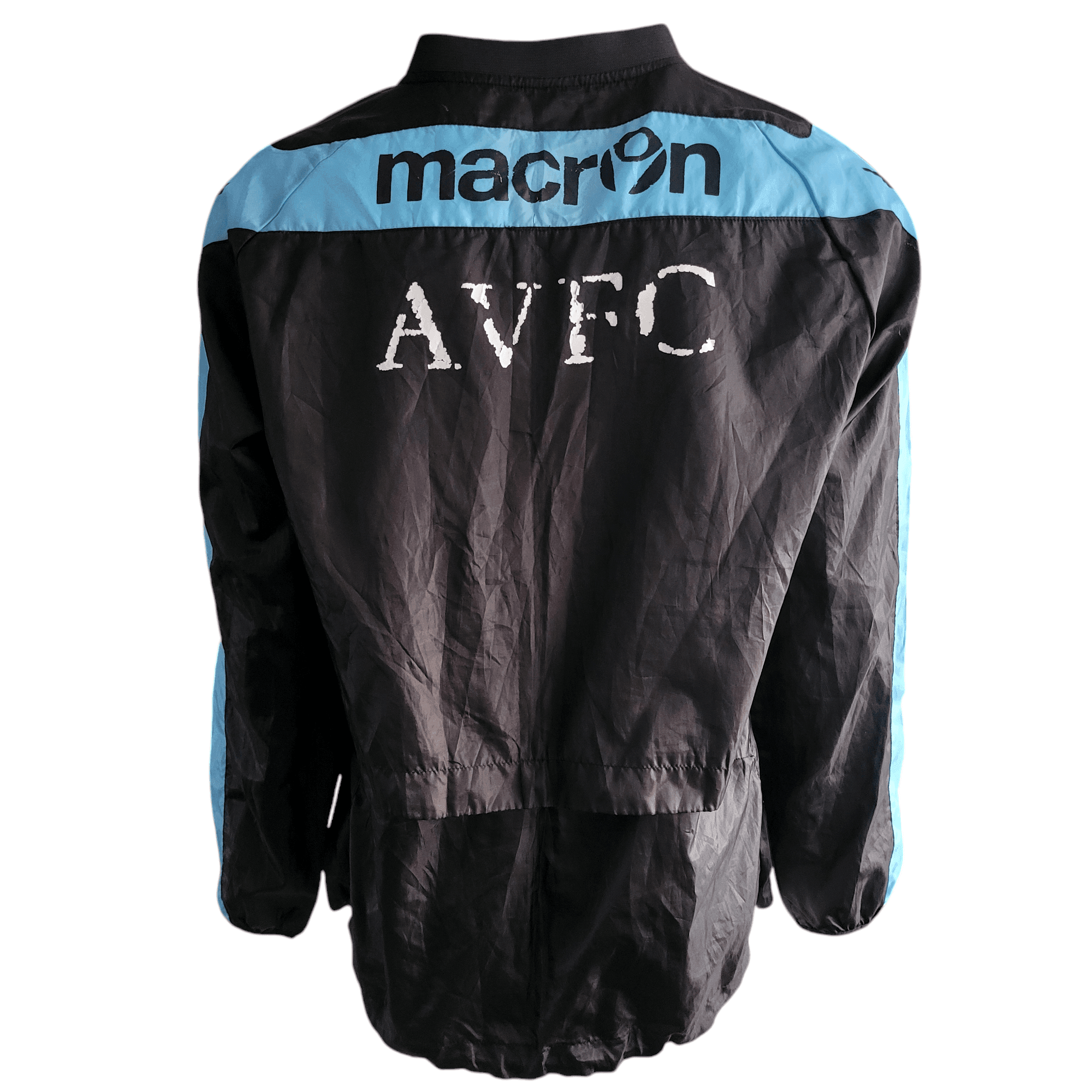 Aston Villa Windbreaker Jacket by Macron XL Black & Sky Blue Pullover, Pre - Owned with Minor Wear - USASTARFASHION