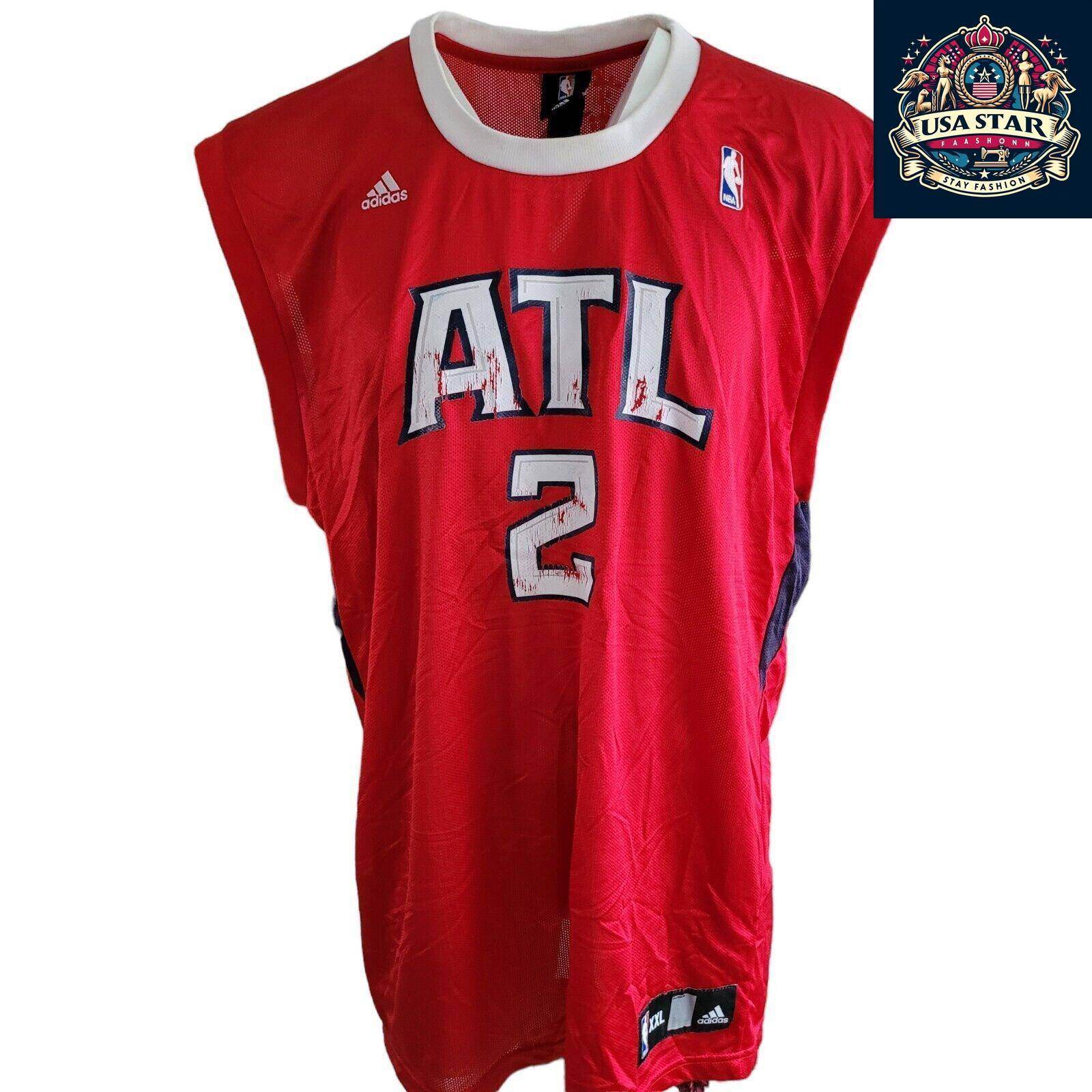 Atlanta Hawks Jersey Adidas Johnson 2 Red 2XL - Rare Collectible, Quality Fabric, Game Day Essential - USASTARFASHION
