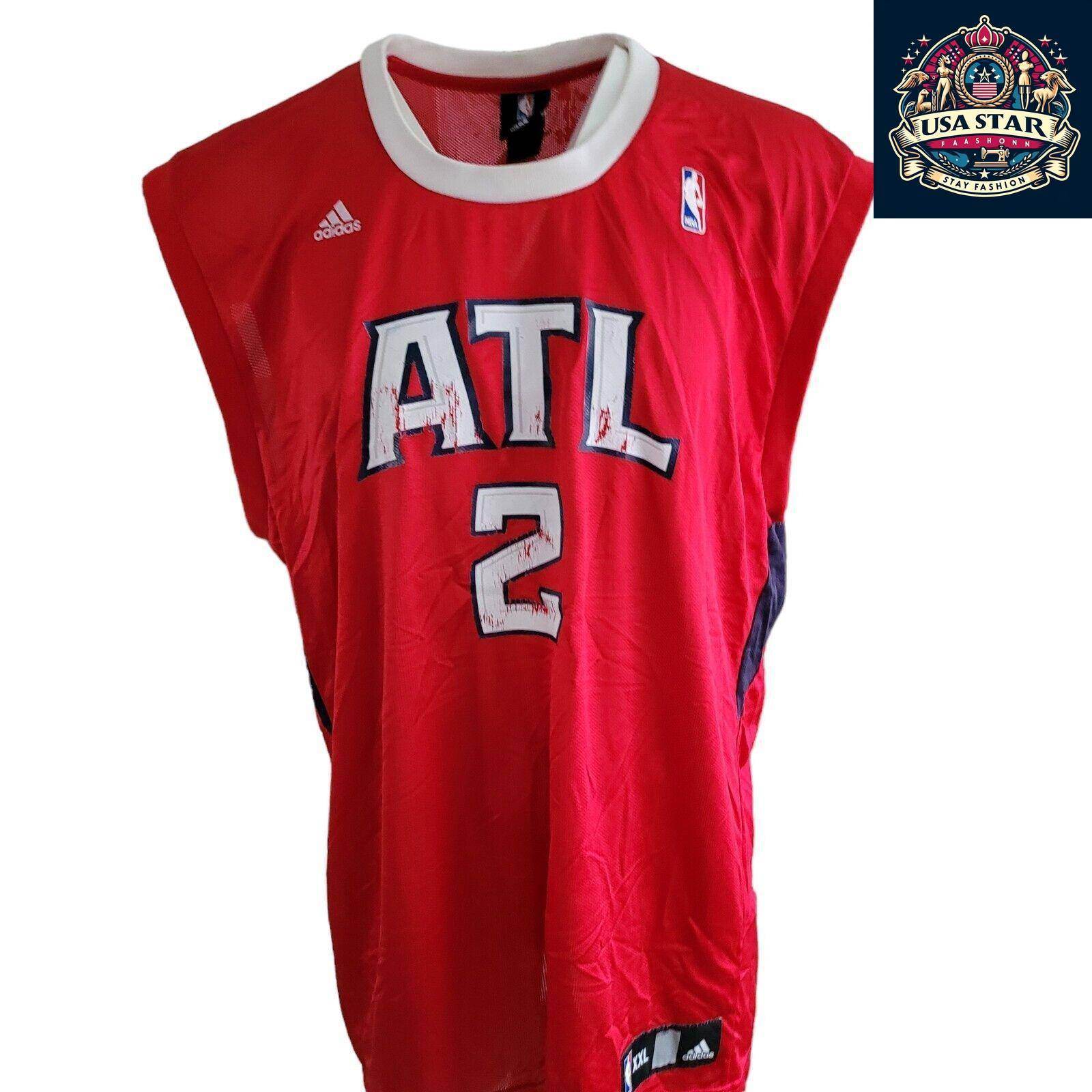 Atlanta Hawks Jersey Adidas Johnson 2 Red 2XL - Rare Collectible, Quality Fabric, Game Day Essential - USASTARFASHION