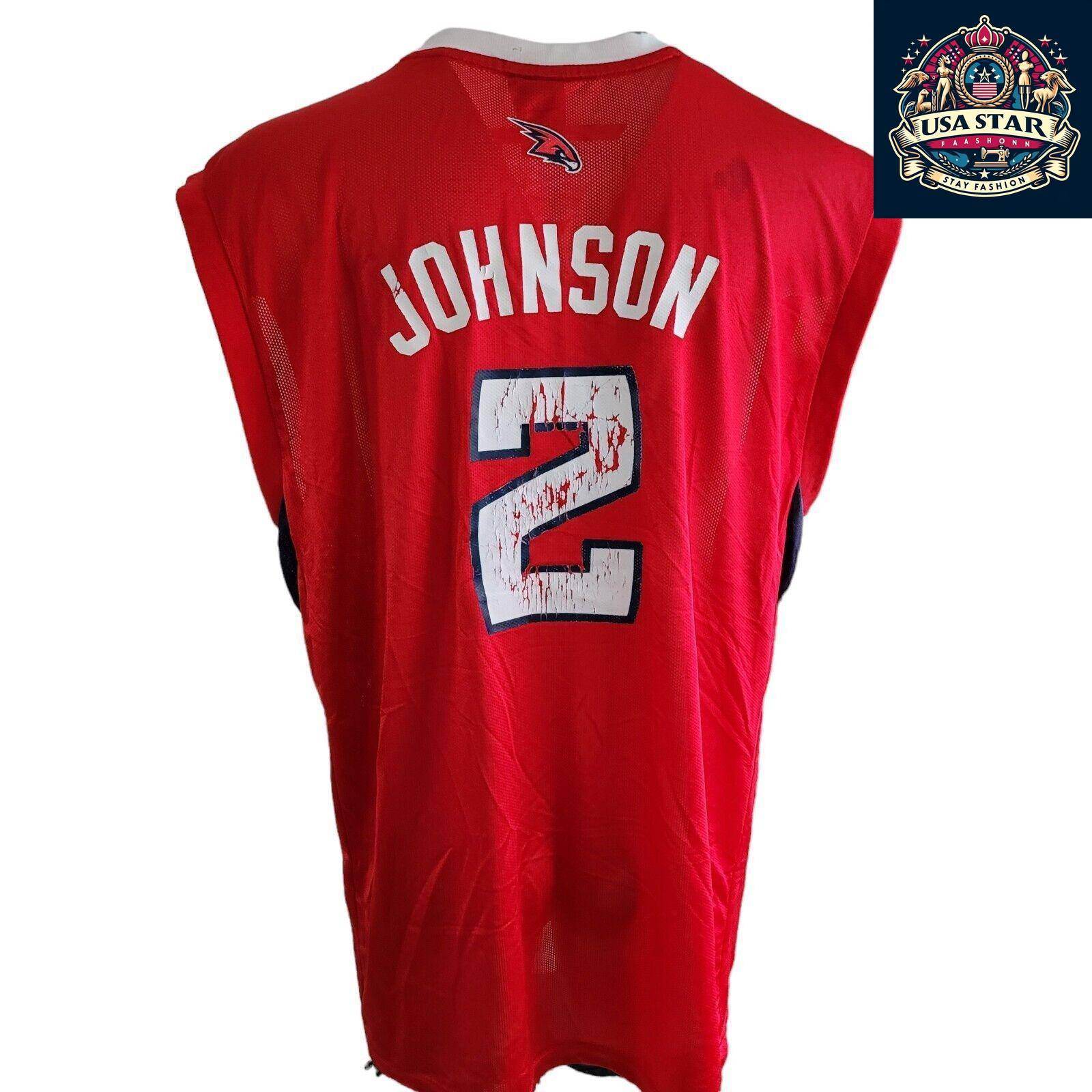 Atlanta Hawks Jersey Adidas Johnson 2 Red 2XL - Rare Collectible, Quality Fabric, Game Day Essential - USASTARFASHION