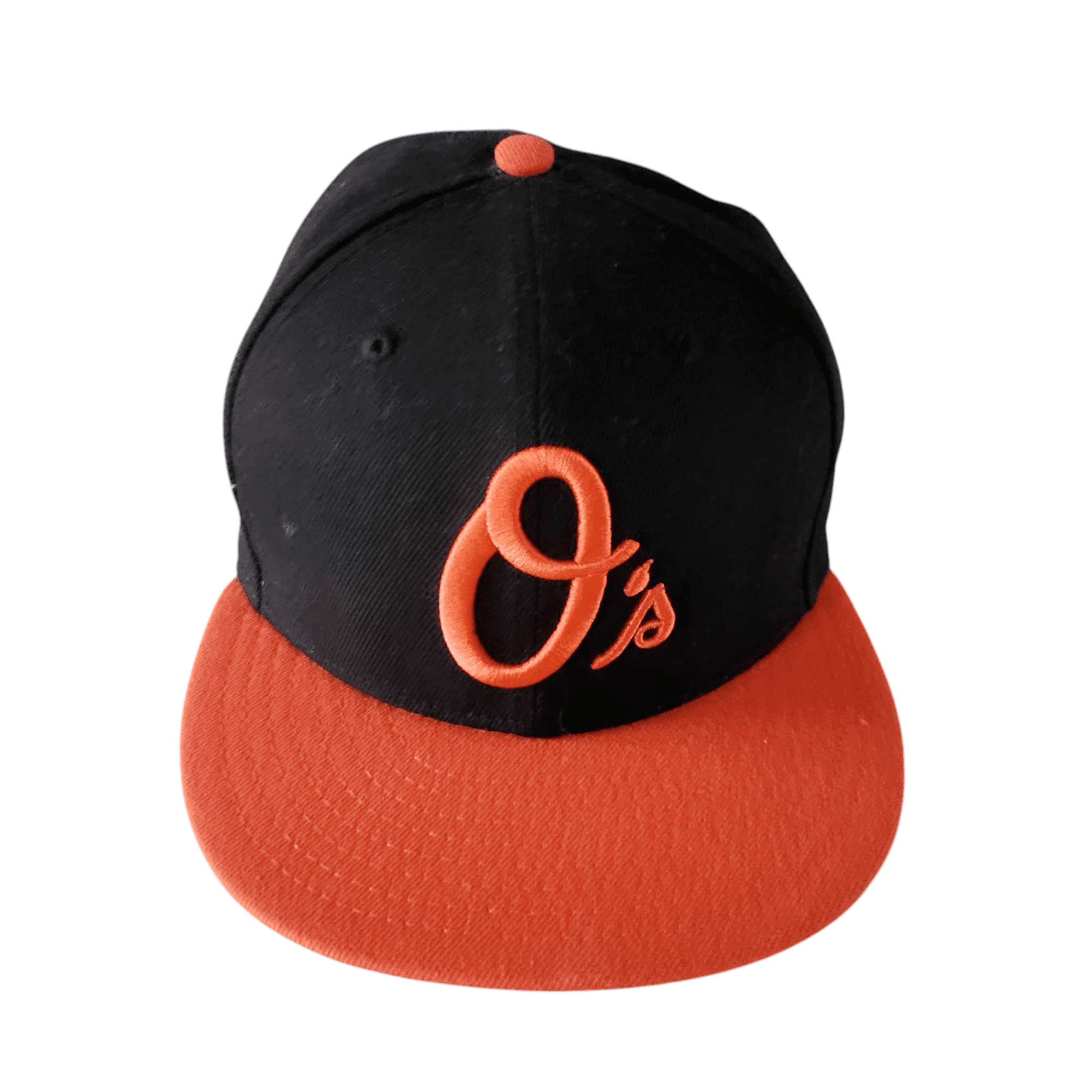 Baltimore Orioles Fitted Cap - Black & Orange New Era Hat (Size 7 3/8) Authentic MLB Merchandise - USASTARFASHION
