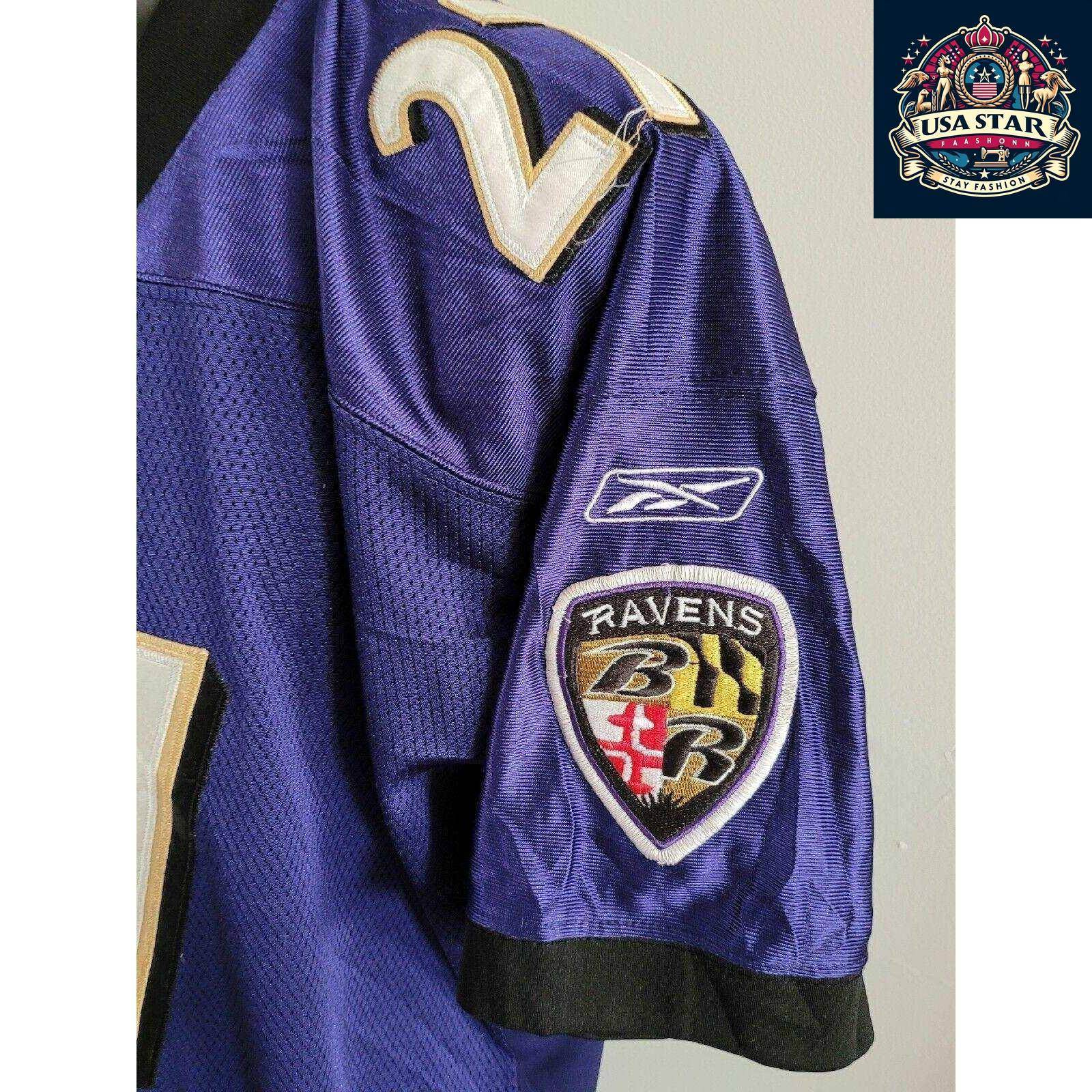 Baltimore Ravens Authentic Reebok Jersey Adult Large #27 Ray Rice - Comfortable & Durable NFL Apparel - USASTARFASHION