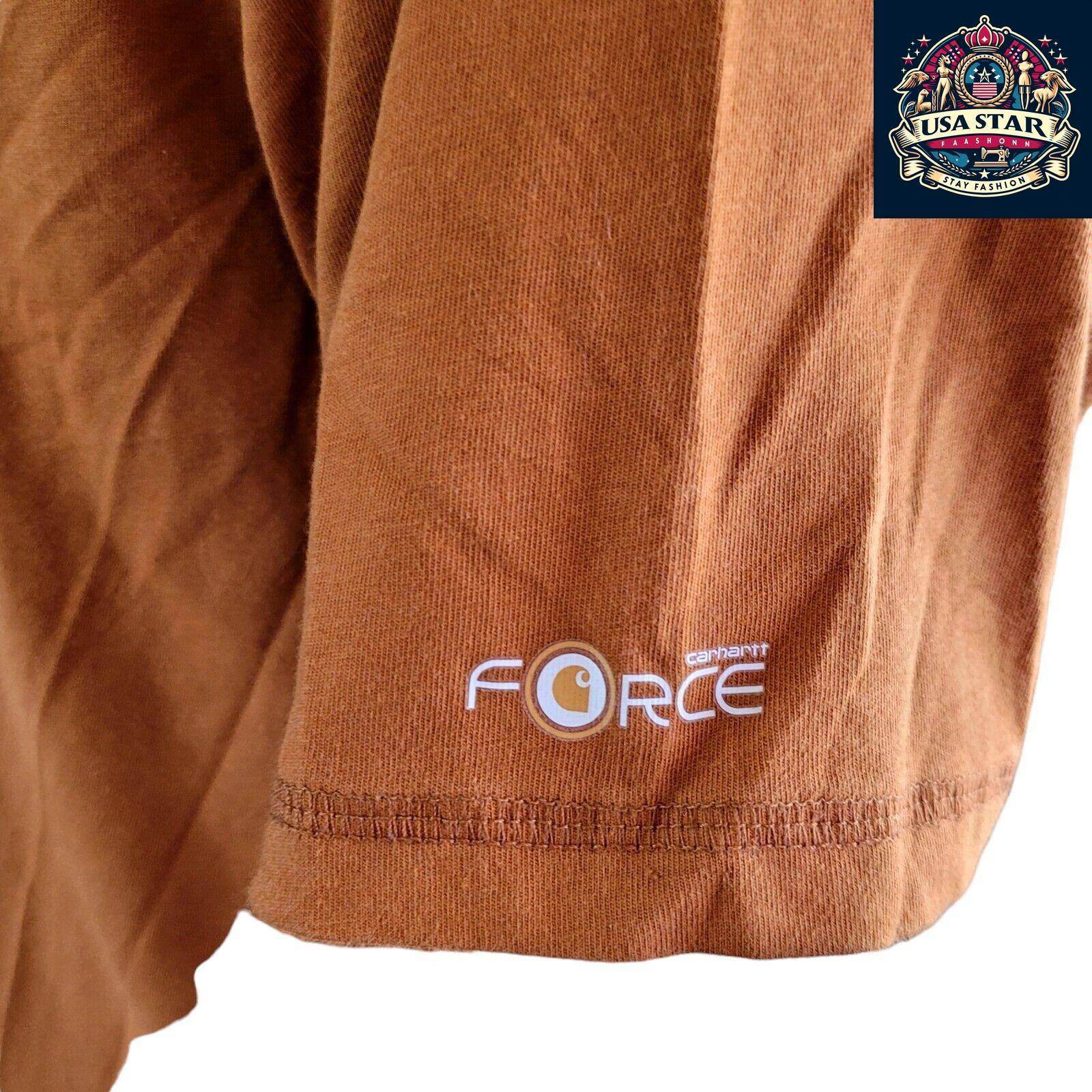 Carhartt Men's T-Shirt 2XL Relaxed Fit, Durable 65% Cotton 35% Polyester in Rust Orange - USASTARFASHION