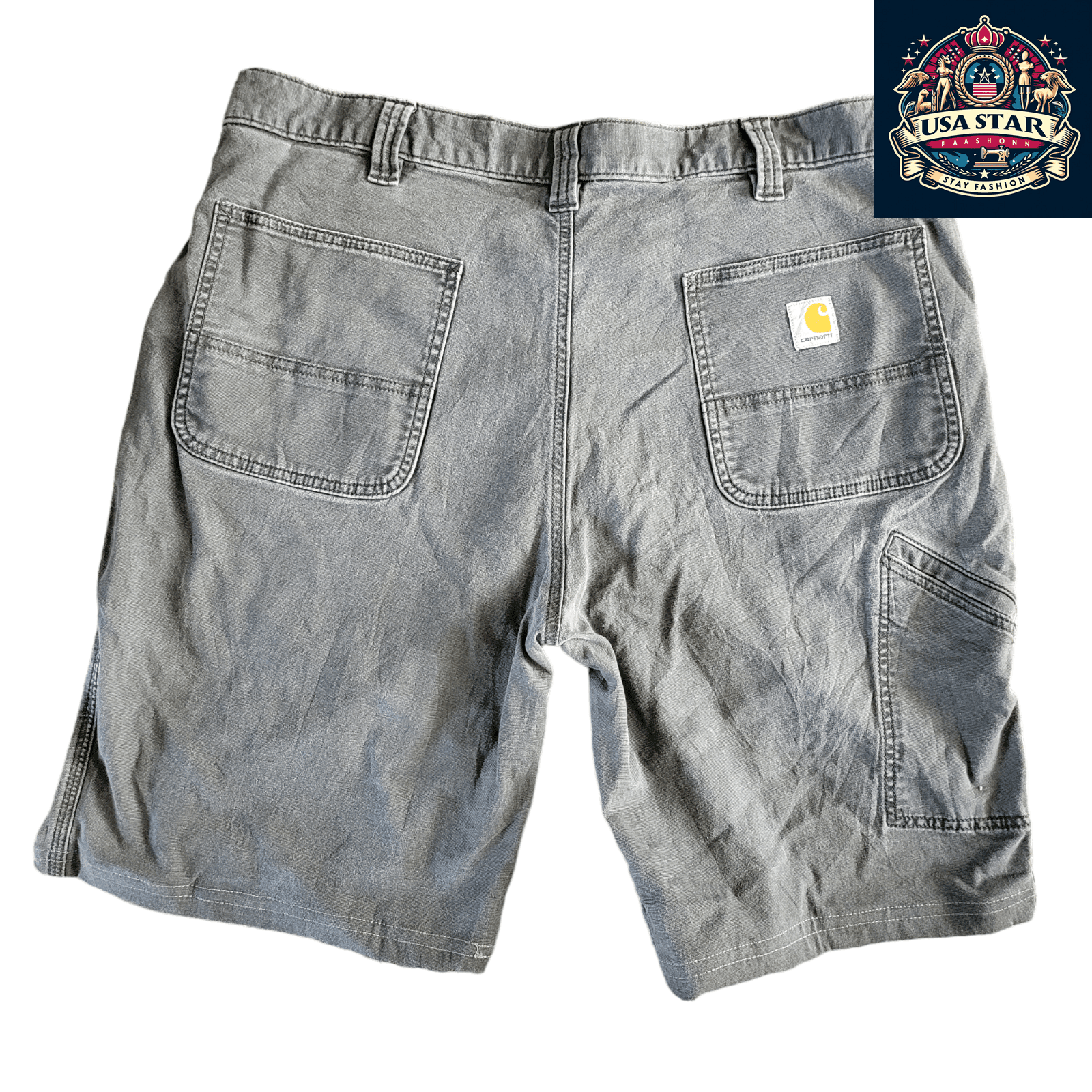 Carhartt Work Shorts W40 Rugged Flex Black Relaxed Fit with Tool Pockets & Utility Loops - USASTARFASHION