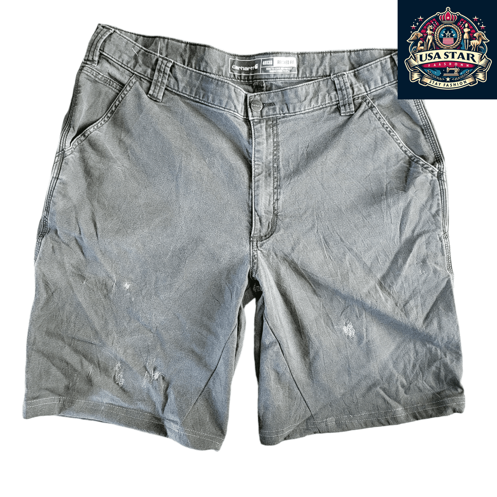 Carhartt Work Shorts W40 Rugged Flex Black Relaxed Fit with Tool Pockets & Utility Loops - USASTARFASHION