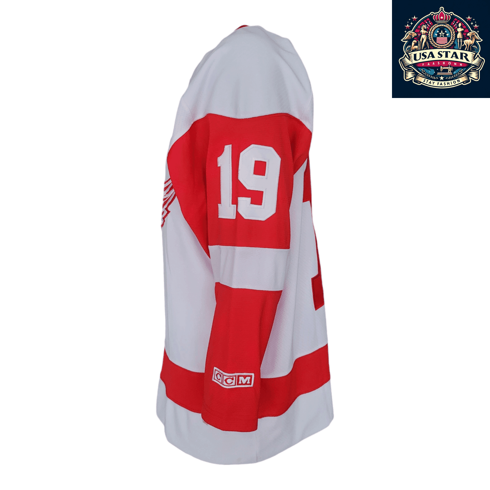 CCM Steve Yzerman 19 Detroit Red Wings Jersey for Adults - Official NHL Merchandise, Size M - USASTARFASHION