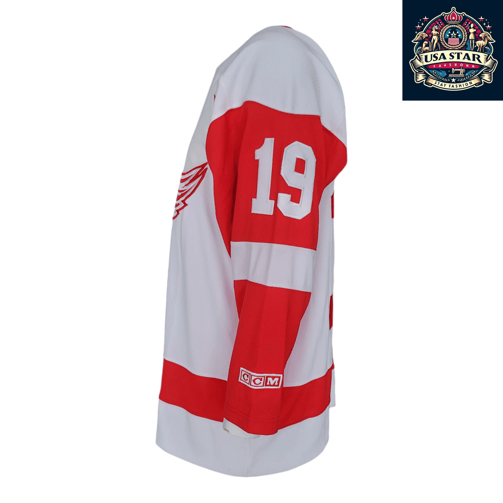 CCM Steve Yzerman 19 Detroit Red Wings Jersey for Adults - Official NHL Merchandise, Size M - USASTARFASHION