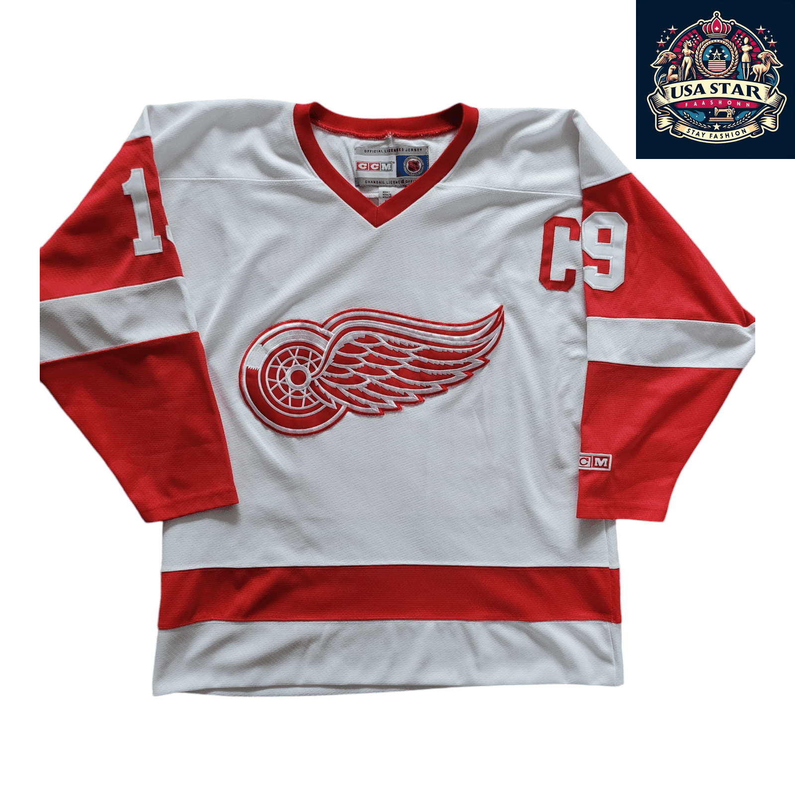 CCM Steve Yzerman 19 Detroit Red Wings Jersey for Adults - Official NHL Merchandise, Size M - USASTARFASHION