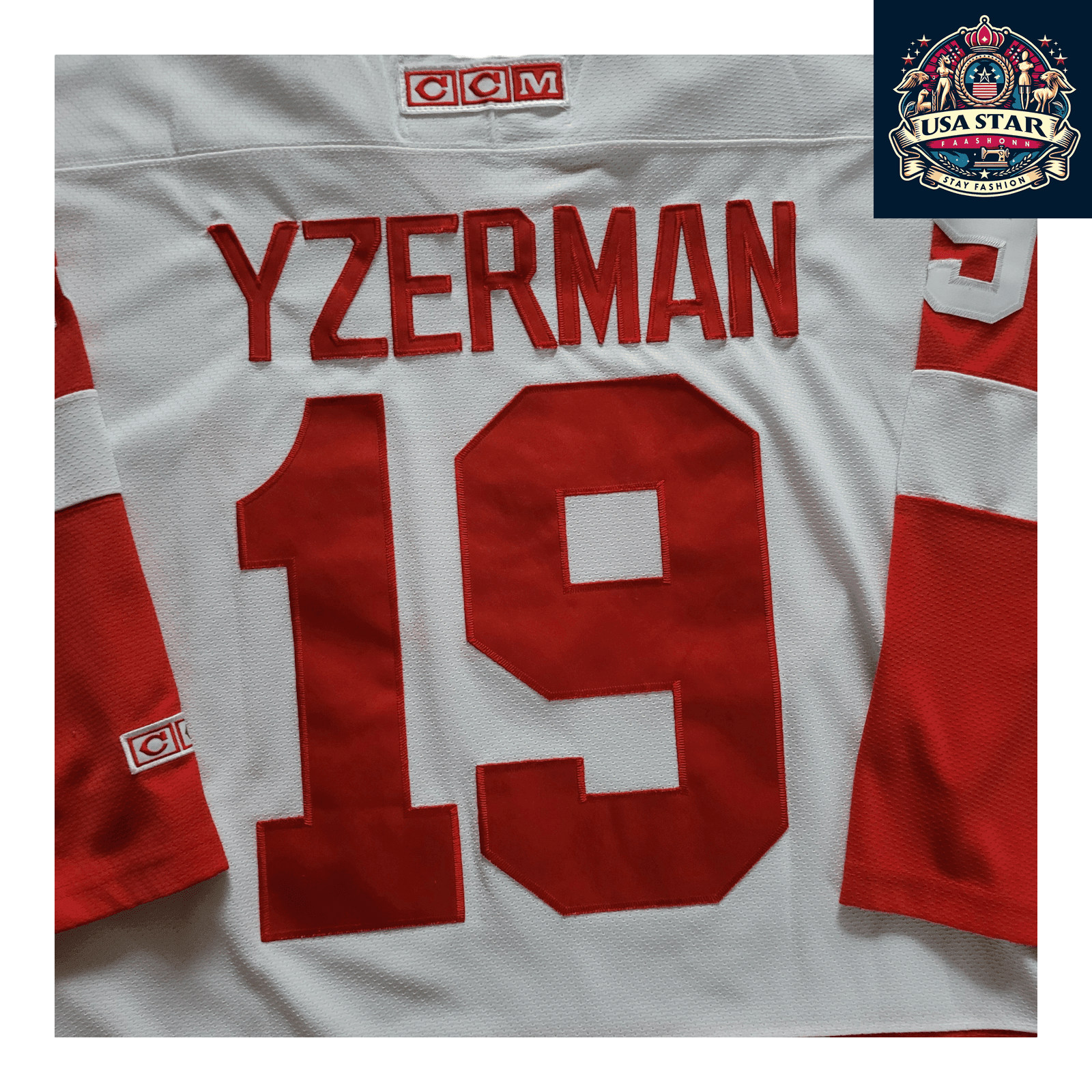 CCM Steve Yzerman 19 Detroit Red Wings Jersey for Adults - Official NHL Merchandise, Size M - USASTARFASHION
