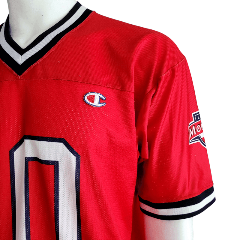 Champion England Monarchs 10 Jersey - Red - Large (L) - Vintage 90s NFL Europe Team - Rare Historic Collectible - USASTARFASHION
