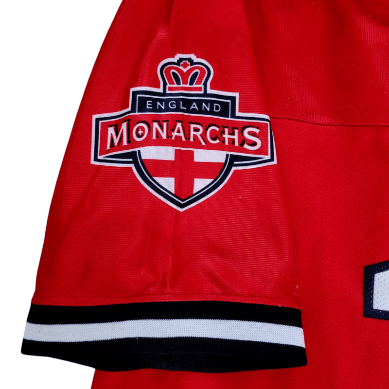 Champion England Monarchs 10 Jersey - Red - Large (L) - Vintage 90s NFL Europe Team - Rare Historic Collectible - USASTARFASHION