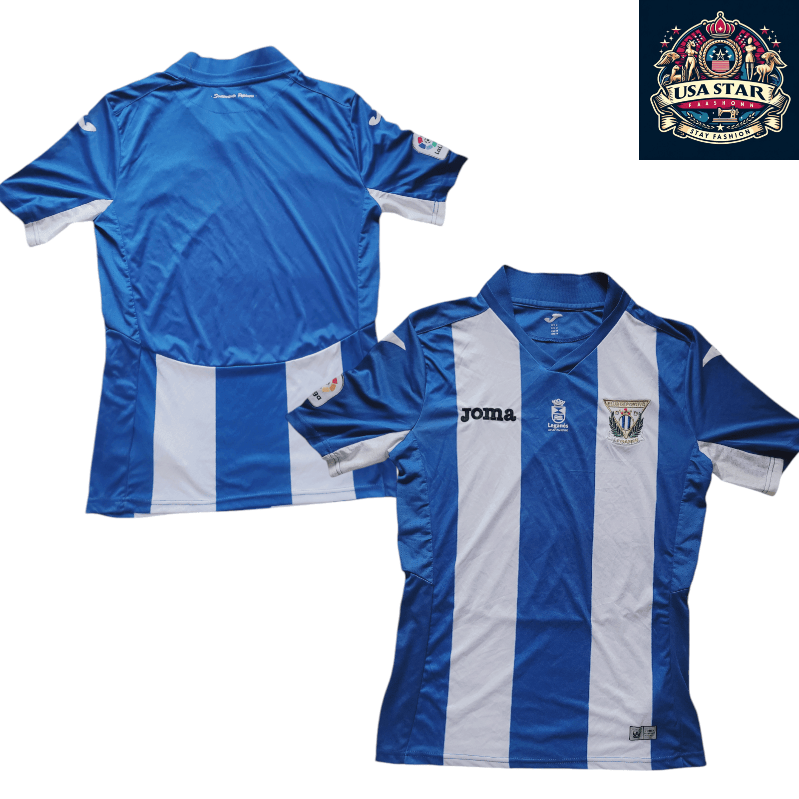 Club Deportivo Leganés Jersey - Joma Home, Moisture - Wicking, Breathable, Medium Size - USASTARFASHION