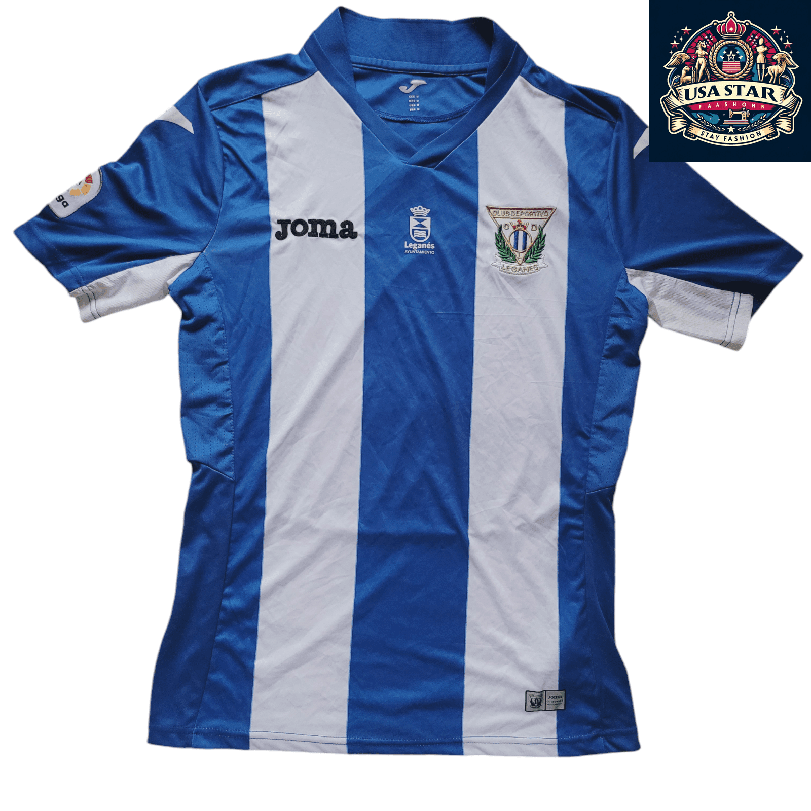 Club Deportivo Leganés Jersey - Joma Home, Moisture - Wicking, Breathable, Medium Size - USASTARFASHION