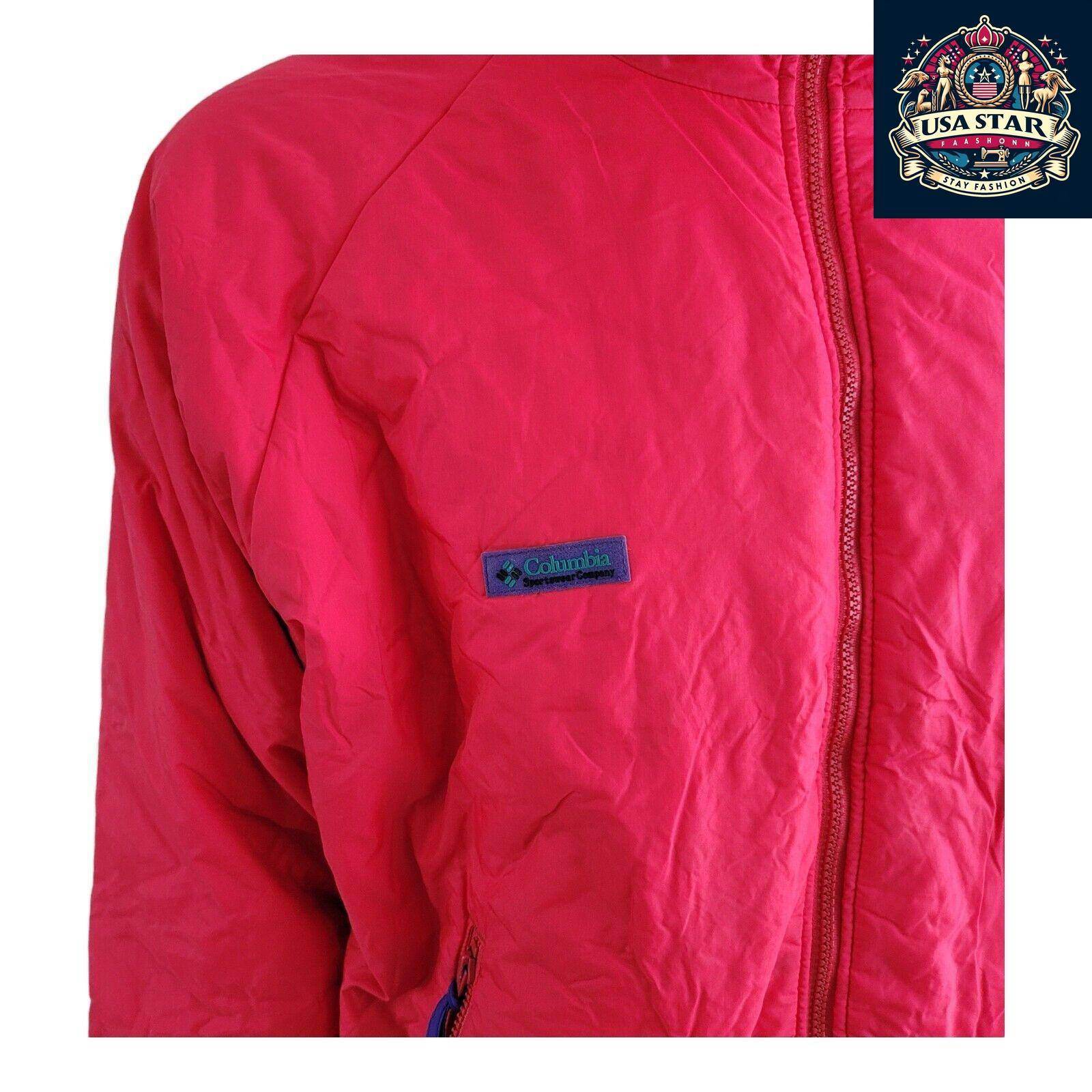 Columbia Men's Bomber Jacket XL - Insulated Reversible Design in Blue/Red for Warmth and Style - USASTARFASHION