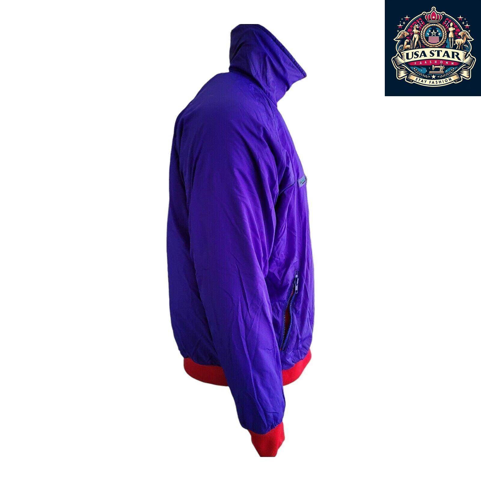 Columbia Men's Bomber Jacket XL - Insulated Reversible Design in Blue/Red for Warmth and Style - USASTARFASHION