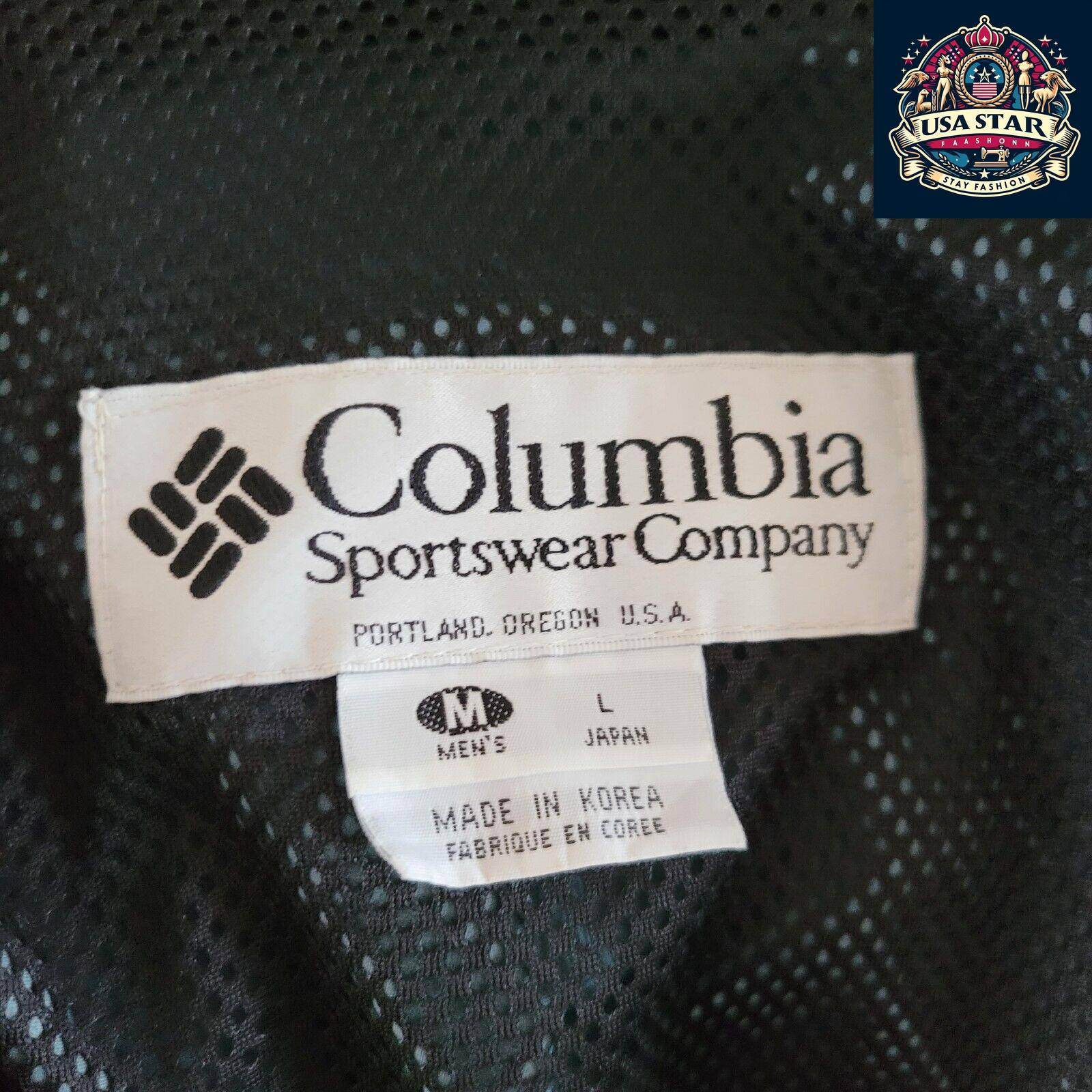 Columbia Raincoat Double Whammy Men's Size M, Dark Green, Water - Resistant Nylon, Stylish Fit - USASTARFASHION