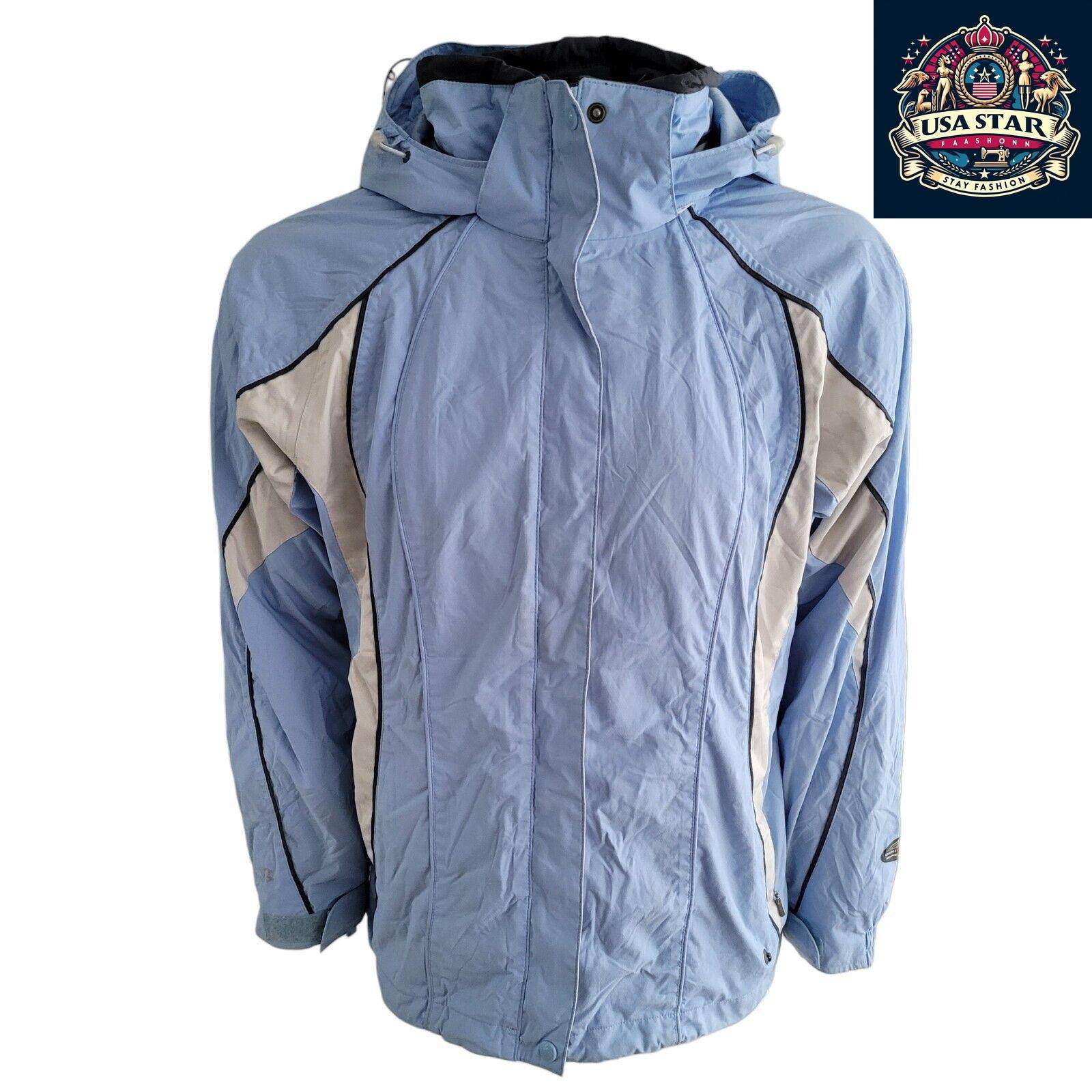Columbia Waterproof Jacket For Women - Lightweight, Stylish, Sky Blue, Adjustable Hood, Versatile Outdoors - USASTARFASHION