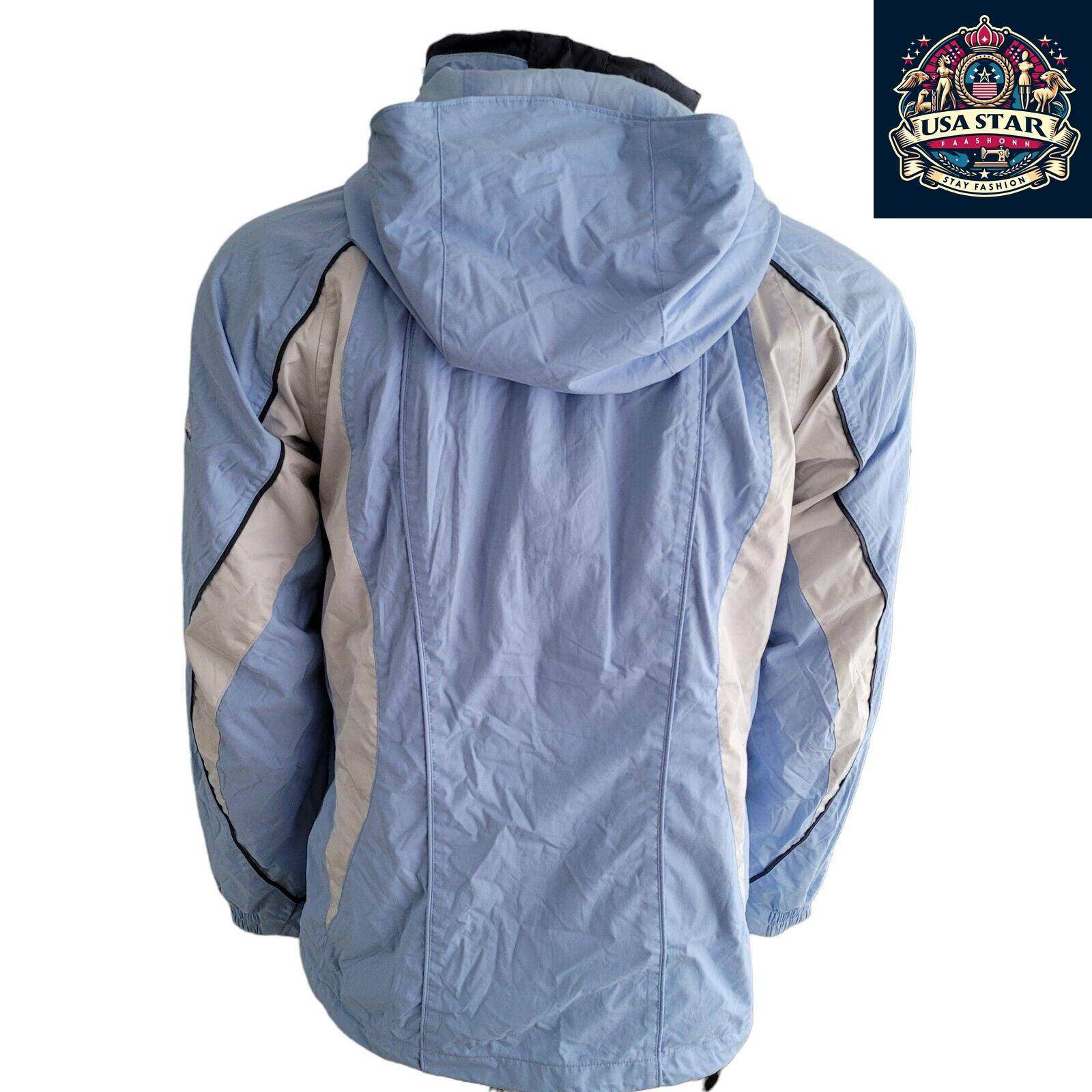 Columbia Waterproof Jacket For Women - Lightweight, Stylish, Sky Blue, Adjustable Hood, Versatile Outdoors - USASTARFASHION