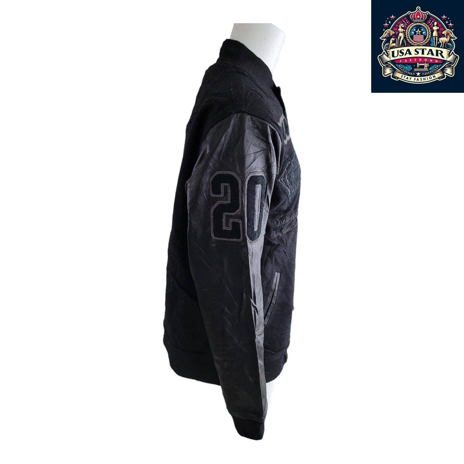 DGK Diamond X Supply Co Dirty Ghetto Kids Jacket Mens XL Black Leather Wool Varsity - USASTARFASHION