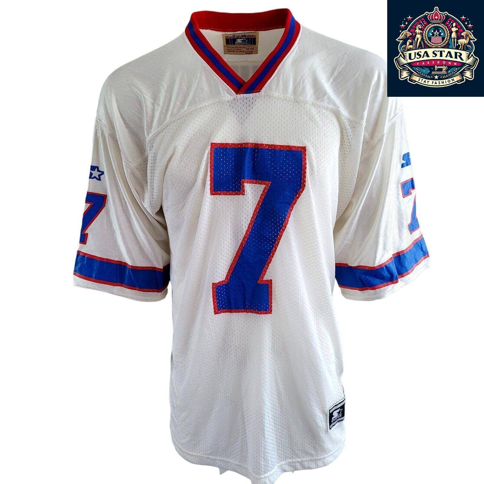 Doug Flutie #7 Buffalo Bills NFL Starter White Jersey Men's Medium - Vintage Style, Breathable Nylon - USASTARFASHION