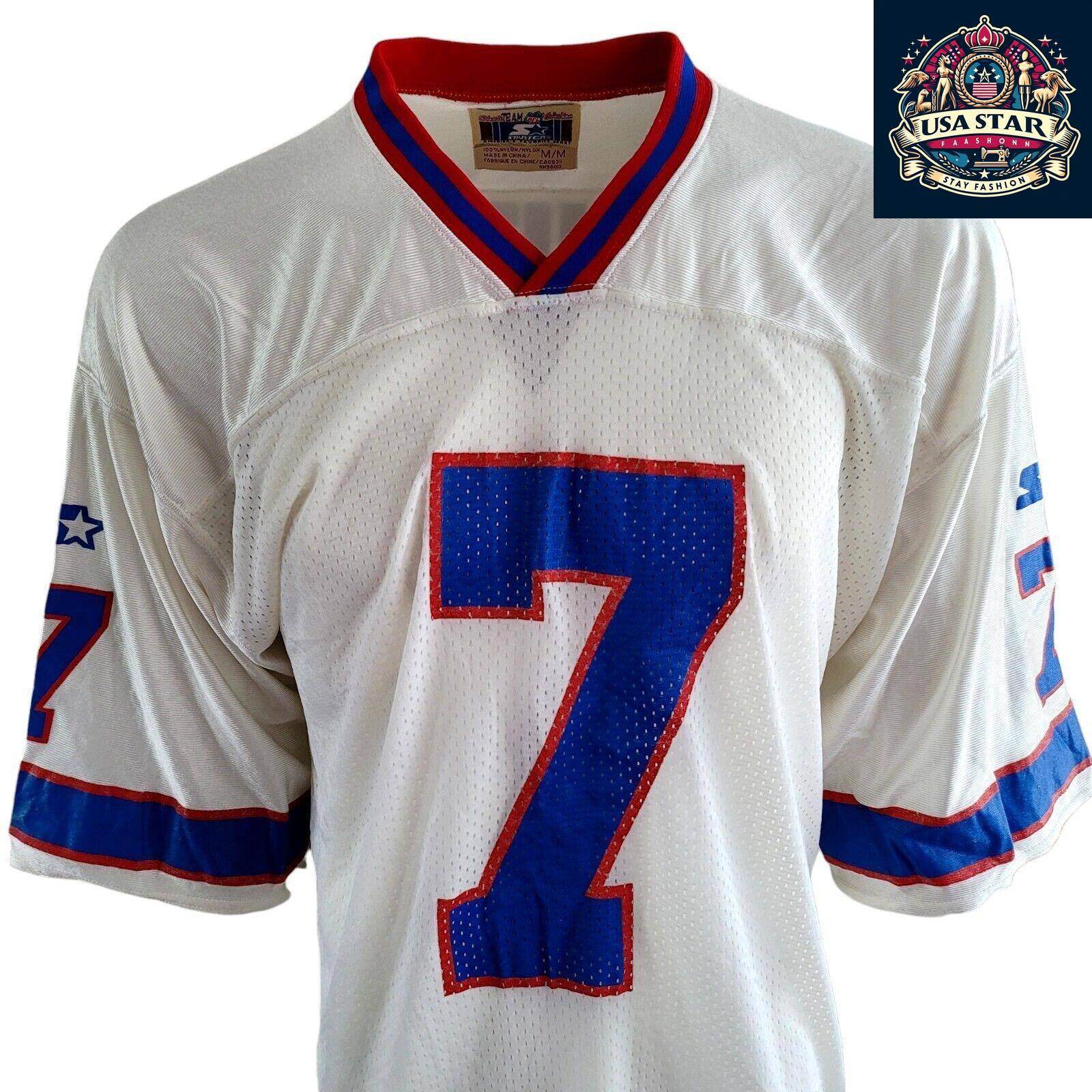 Doug Flutie #7 Buffalo Bills NFL Starter White Jersey Men's Medium - Vintage Style, Breathable Nylon - USASTARFASHION