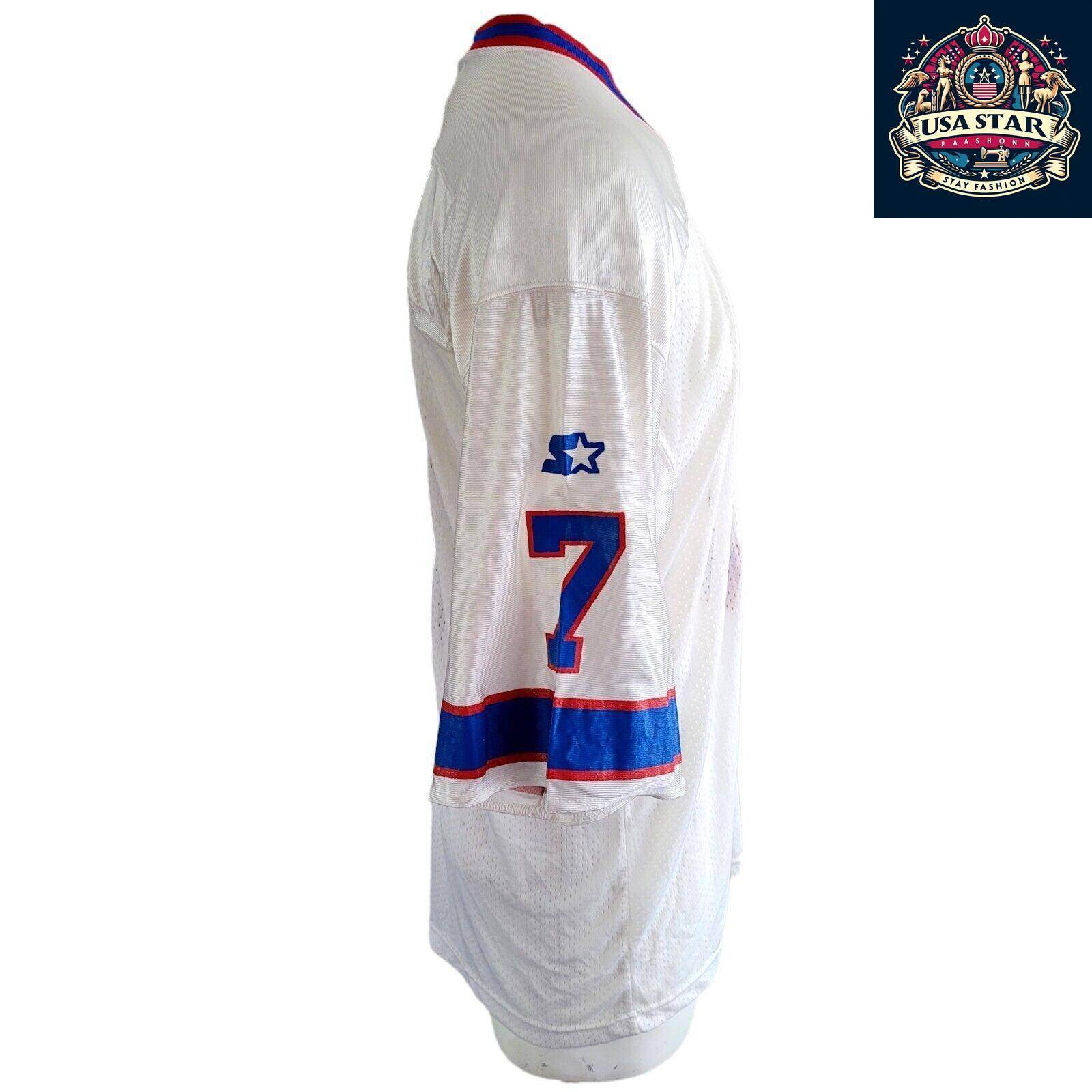 Doug Flutie #7 Buffalo Bills NFL Starter White Jersey Men's Medium - Vintage Style, Breathable Nylon - USASTARFASHION