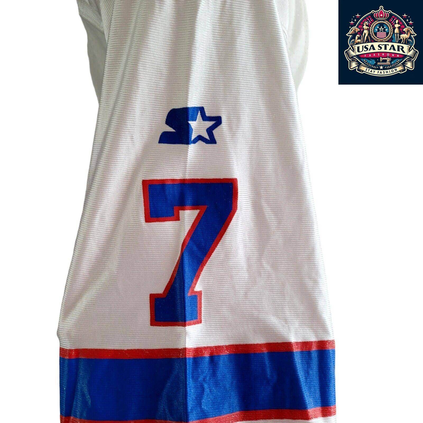 Doug Flutie #7 Buffalo Bills NFL Starter White Jersey Men's Medium - Vintage Style, Breathable Nylon - USASTARFASHION