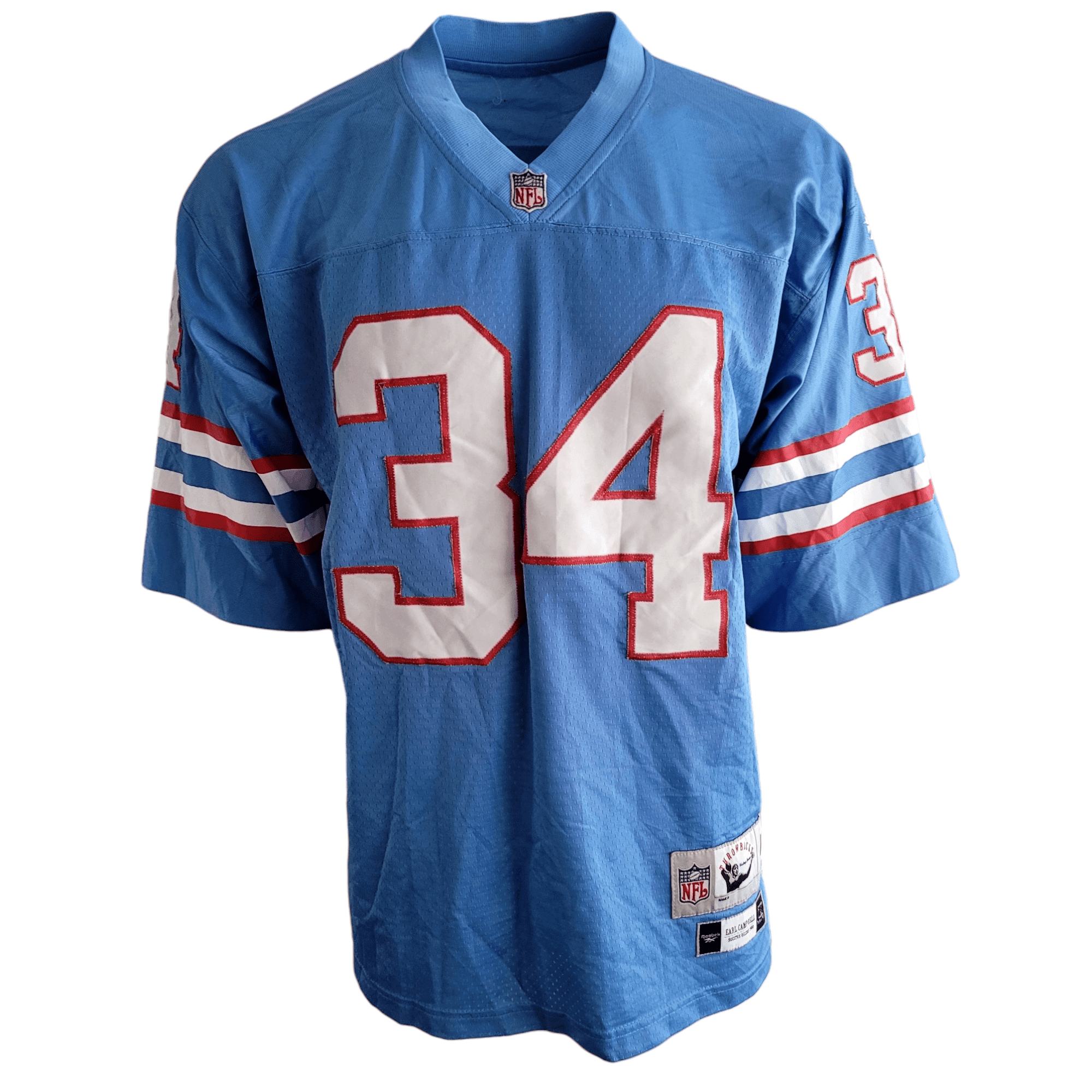 Earl Campbell Throwback Jersey - Houston Oilers 34 - Reebok - Size Medium - Grade A Condition - USASTARFASHION