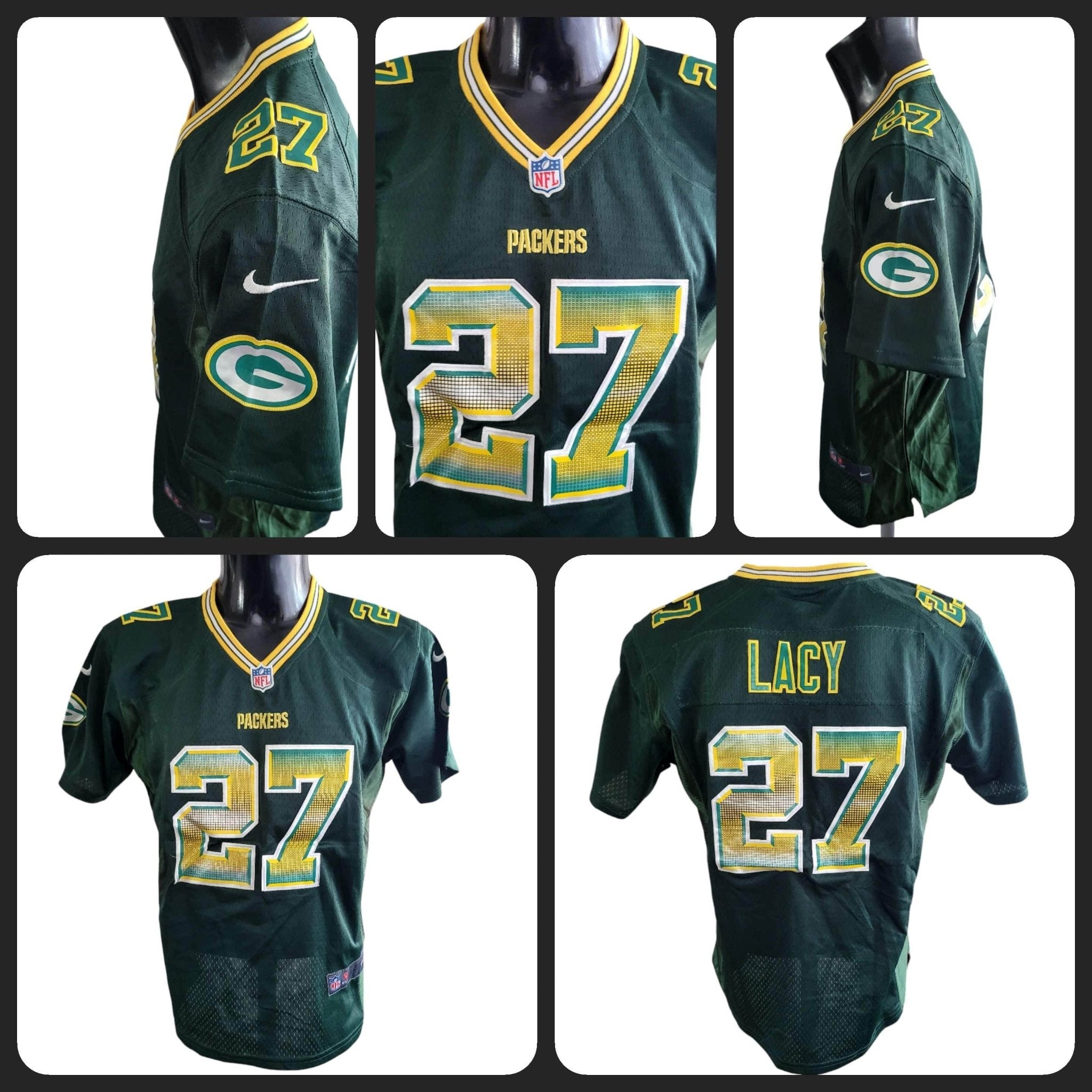 Eddie Lacy 27 Green Bay Packers Jersey - Youth XL NFL On - Field Vintage Grade A - USASTARFASHION
