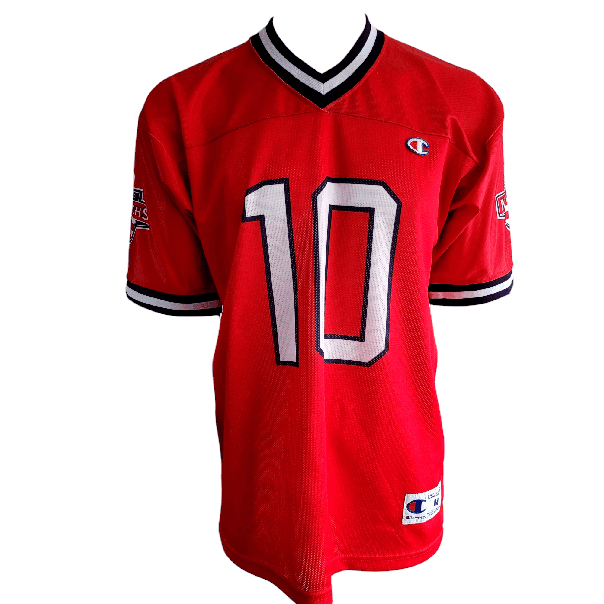 England Monarchs Jersey 10 - Authentic Red Champion Football Shirt with Sleeve Patch - USASTARFASHION