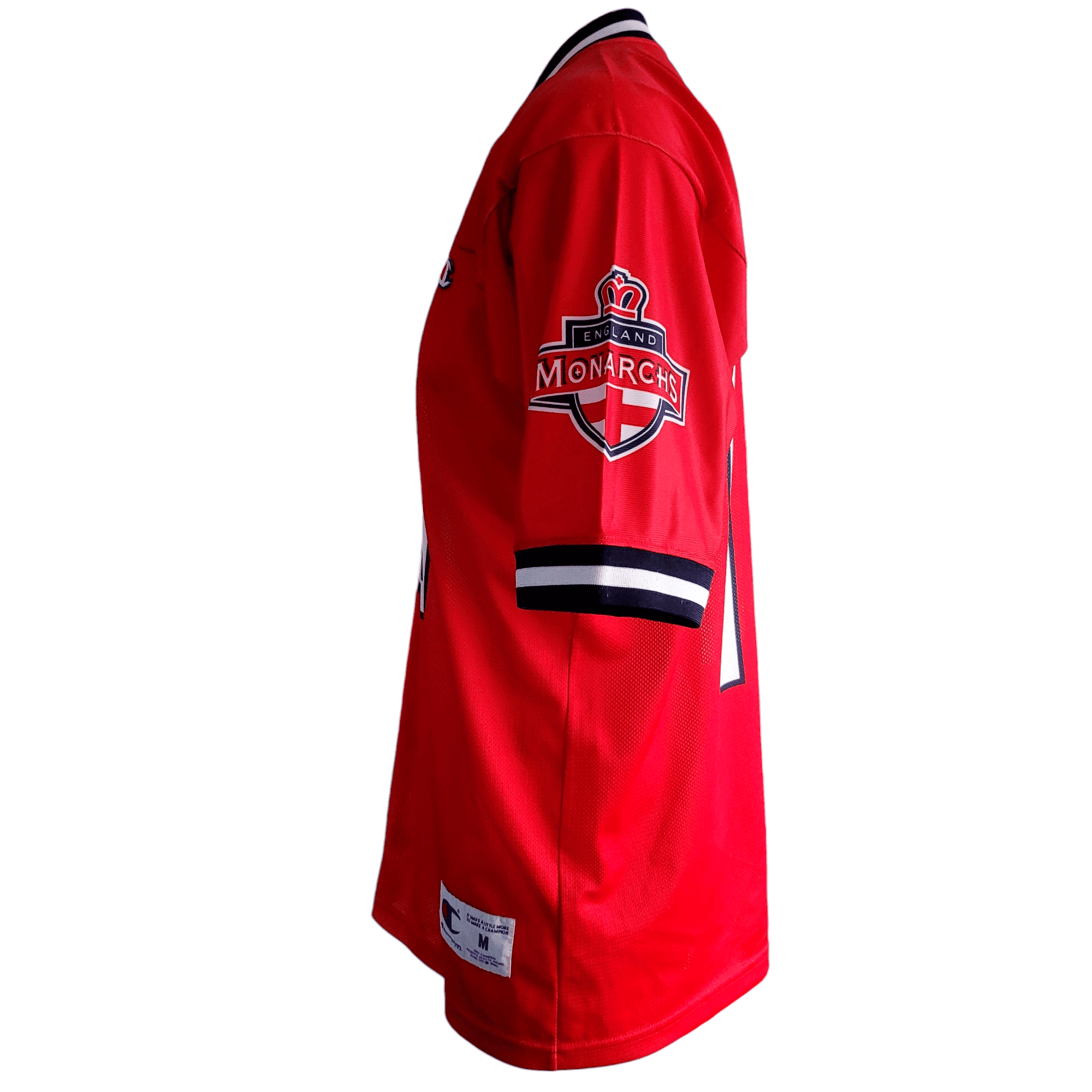 England Monarchs Jersey 10 - Authentic Red Champion Football Shirt with Sleeve Patch - USASTARFASHION