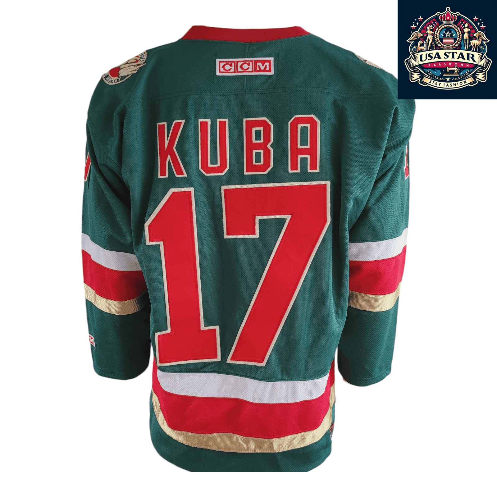 Filip Kuba Minnesota Wild 17 Adult Medium CCM NHL Authentic Air - Knit Jersey - USASTARFASHION