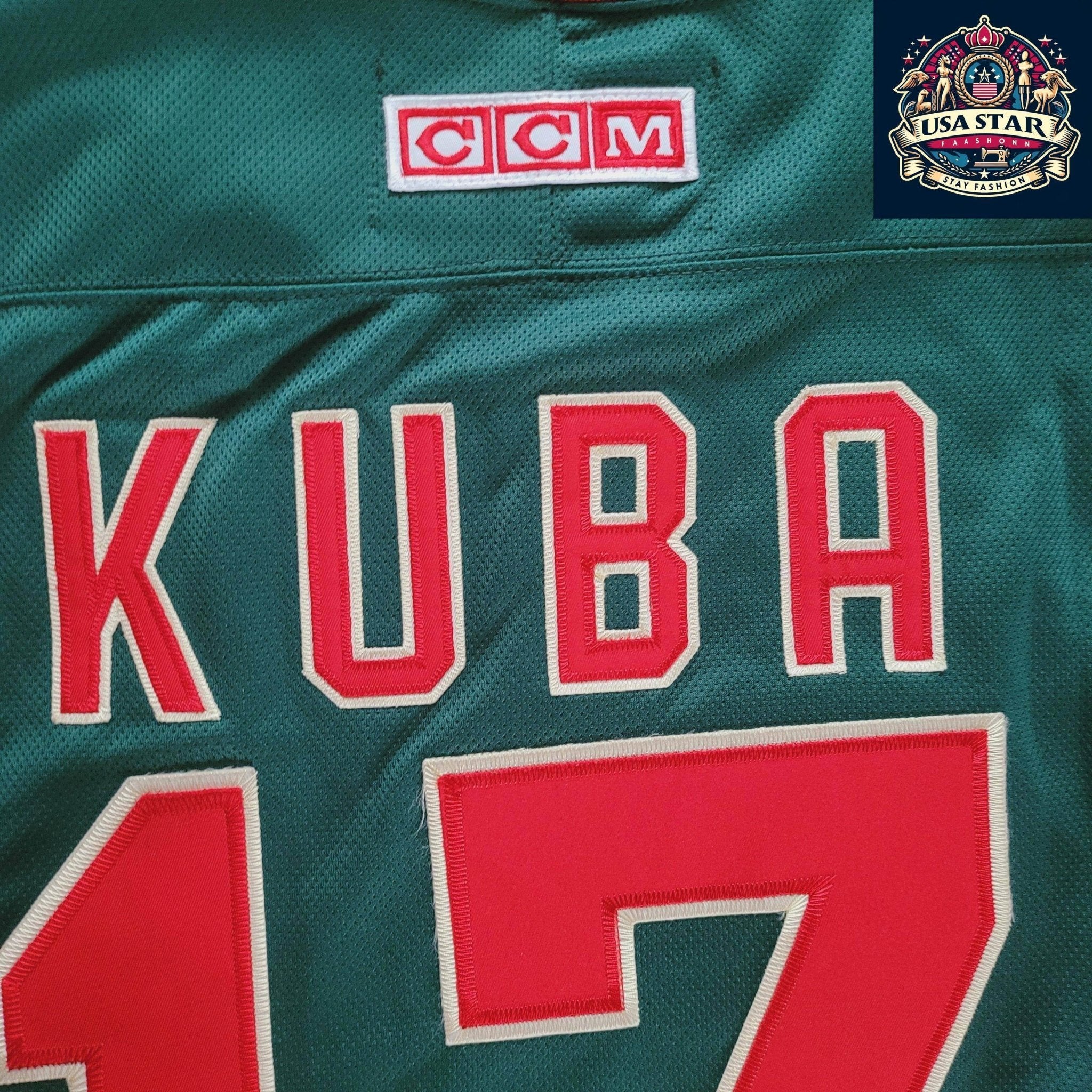 Filip Kuba Minnesota Wild 17 Adult Medium CCM NHL Authentic Air - Knit Jersey - USASTARFASHION