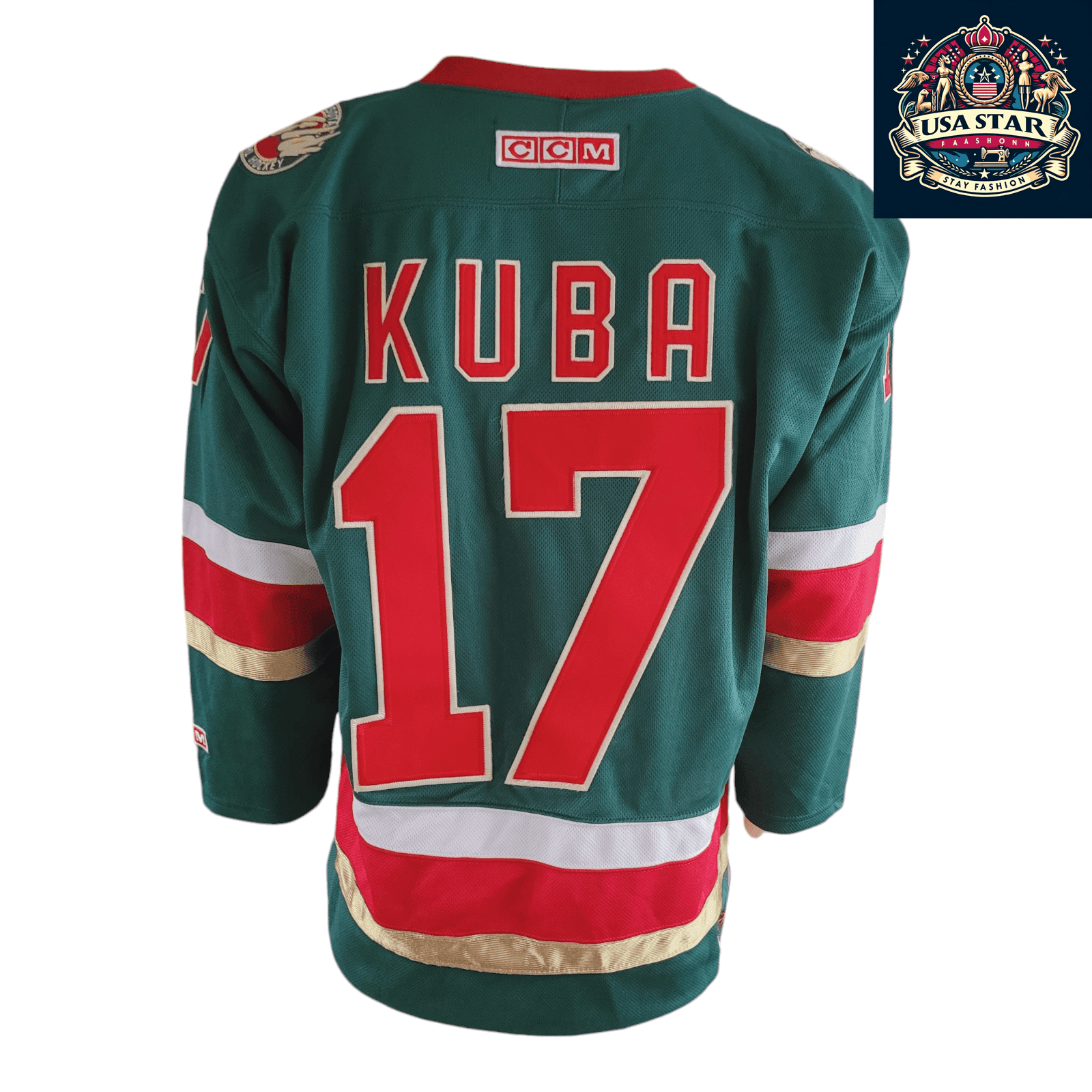 Filip Kuba Minnesota Wild 17 Adult Medium CCM NHL Authentic Air - Knit Jersey - USASTARFASHION