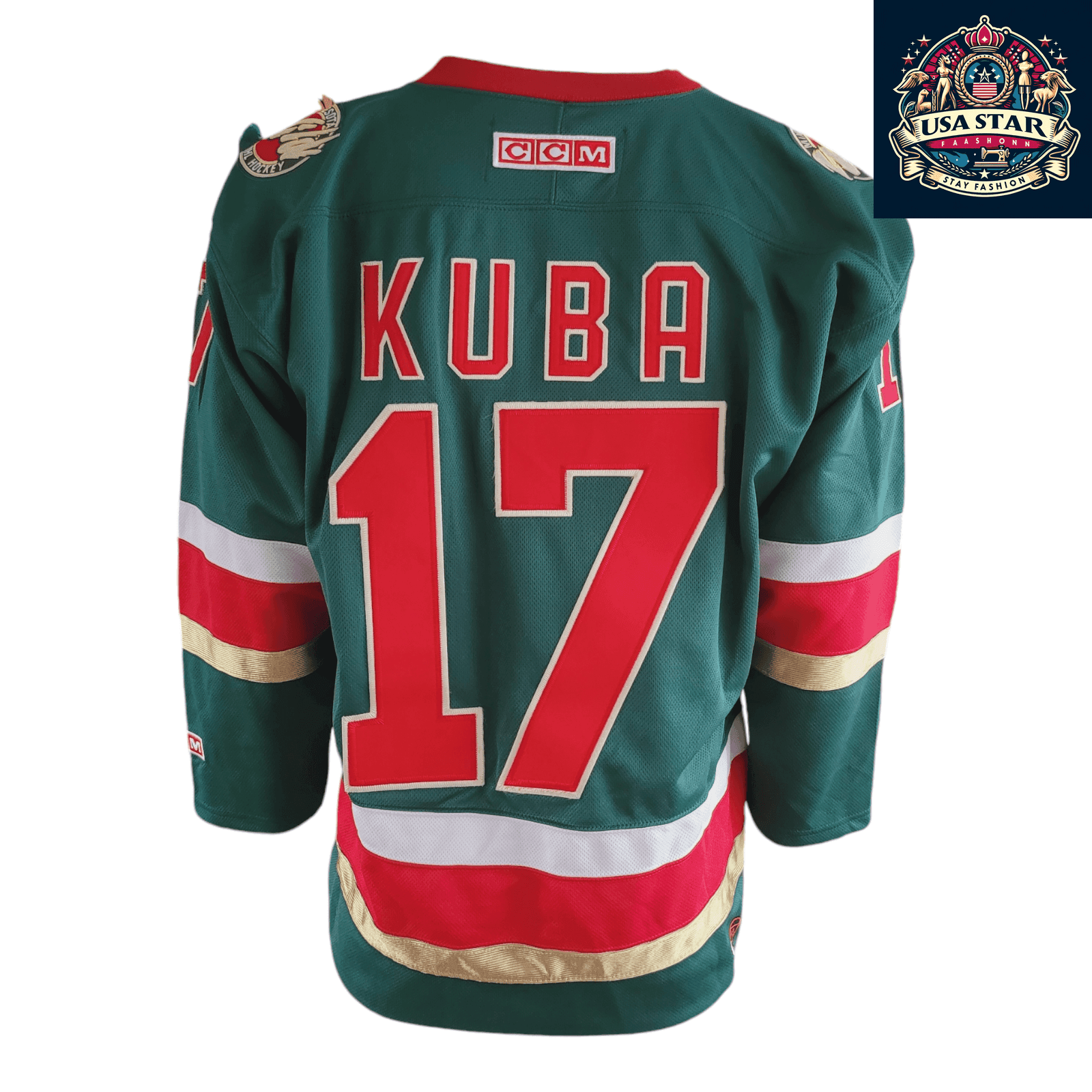 Filip Kuba Minnesota Wild 17 Adult Medium CCM NHL Authentic Air - Knit Jersey - USASTARFASHION