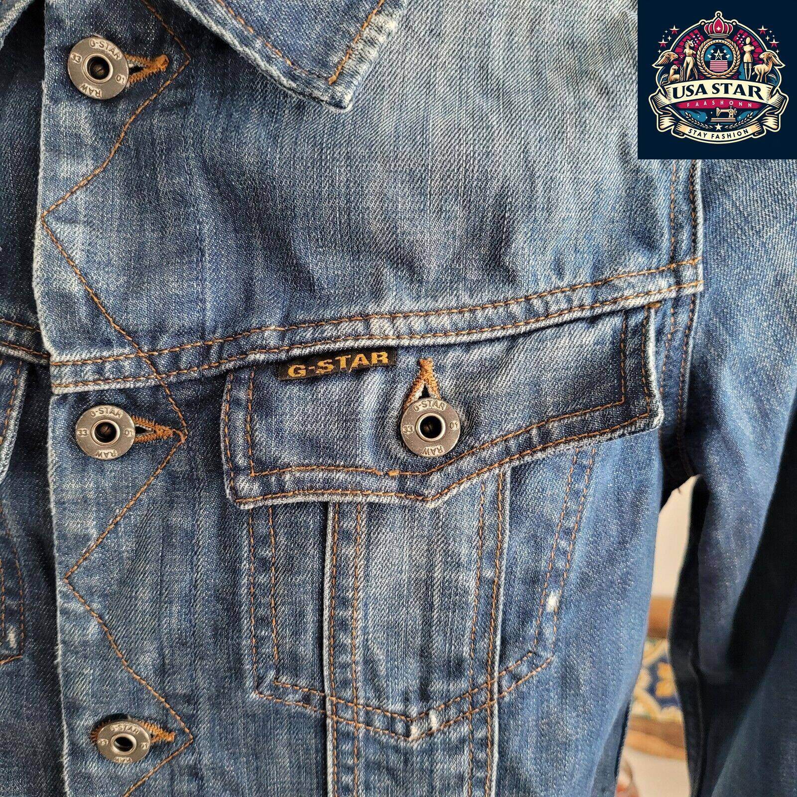 G - Star Denim Jacket Ladies Size M, Classic 3301 Design, Premium Quality & Versatile Style - USASTARFASHION