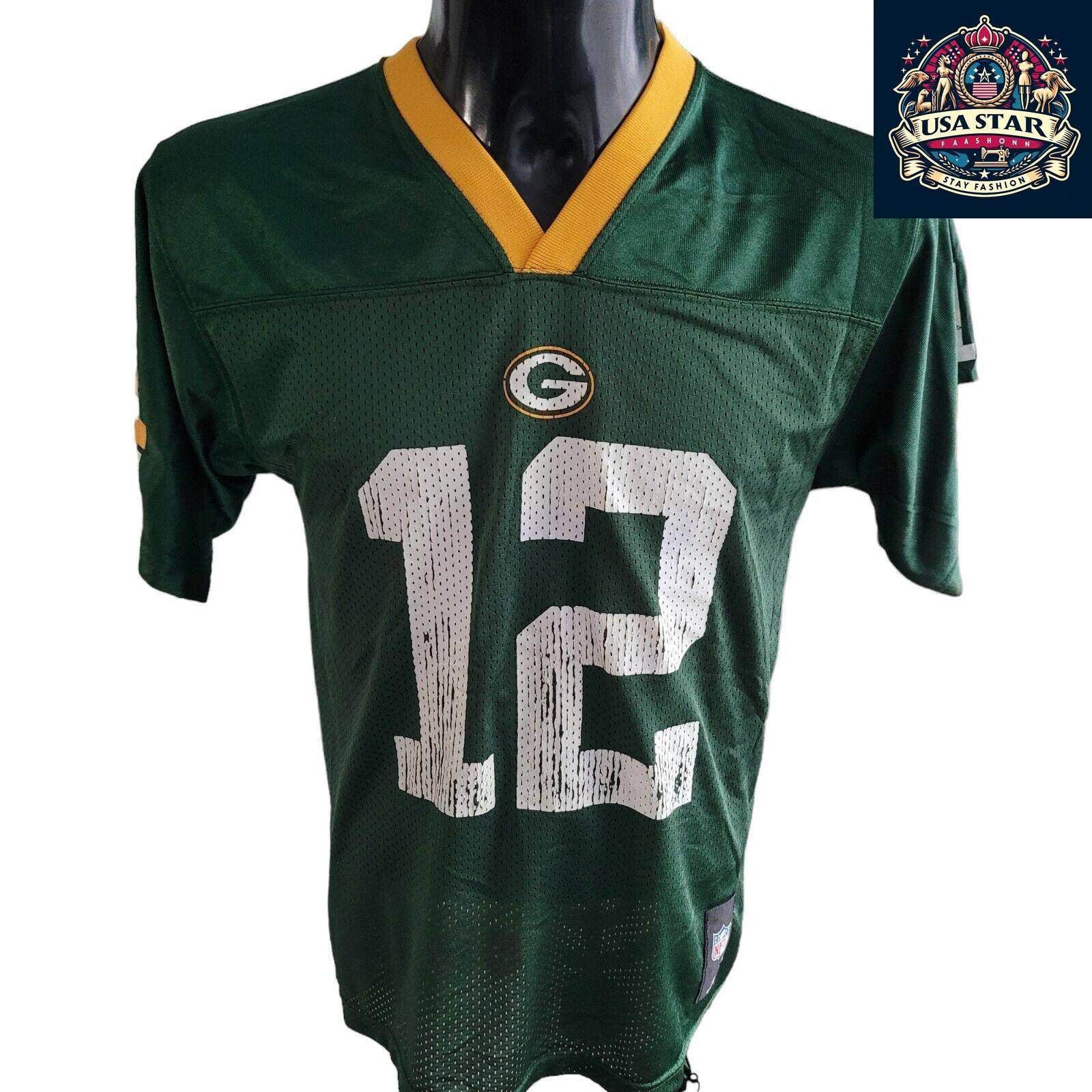Green Bay Packers Youth Jersey - Aaron Rodgers 12 L (14 - 16) - Comfortable Fit & Durable Design - USASTARFASHION