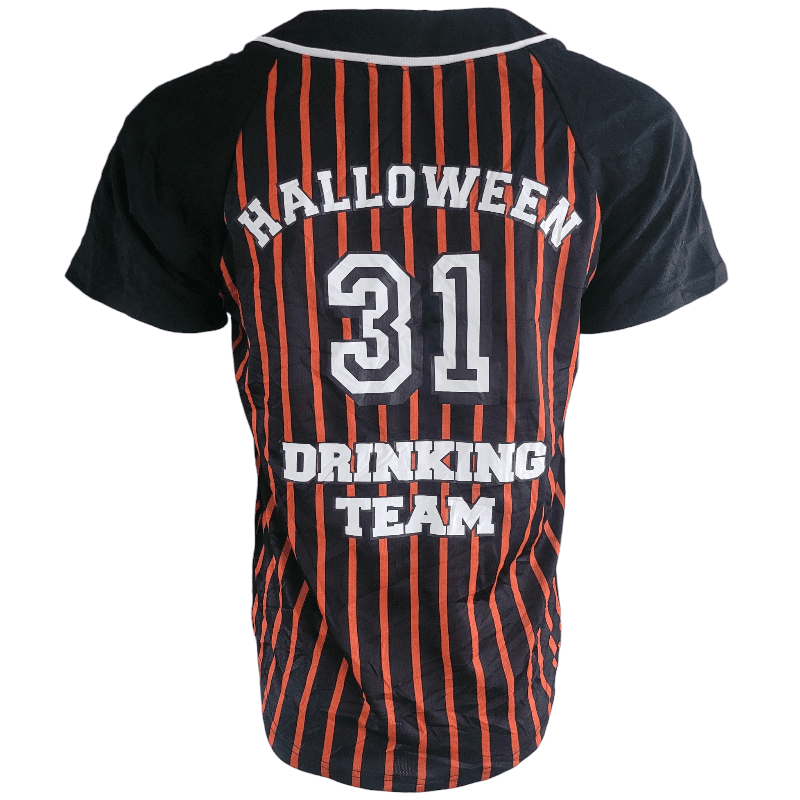 Halloween Drinking Team Jersey by Teamwork Athletic Apparel - Bold Black & Orange Design, Premium Embroidery - USASTARFASHION