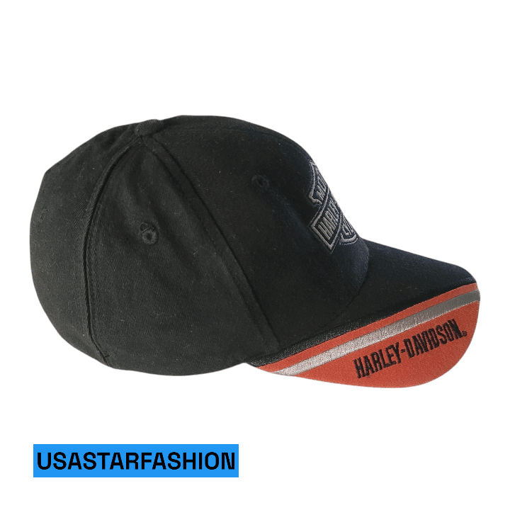 Harley Davidson Cap S/M Black - Embroidered Logo, 100% Cotton, Comfortable Fit, Official - USASTARFASHION