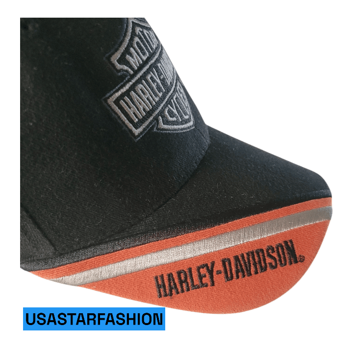 Harley Davidson Cap S/M Black - Embroidered Logo, 100% Cotton, Comfortable Fit, Official - USASTARFASHION