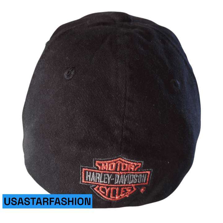 Harley Davidson Cap S/M Black - Embroidered Logo, 100% Cotton, Comfortable Fit, Official - USASTARFASHION