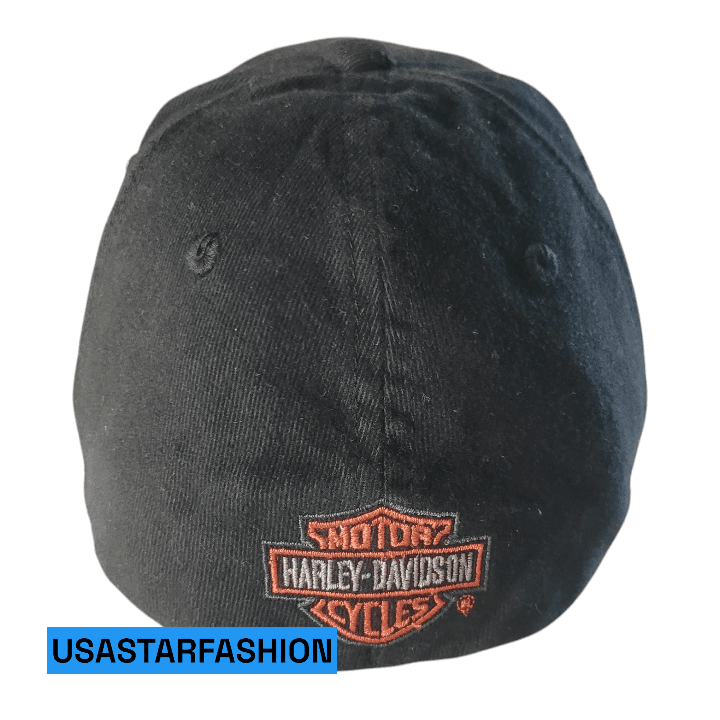 Harley Davidson Cap S/M Black - Embroidered Logo, 100% Cotton, Comfortable Fit, Official - USASTARFASHION
