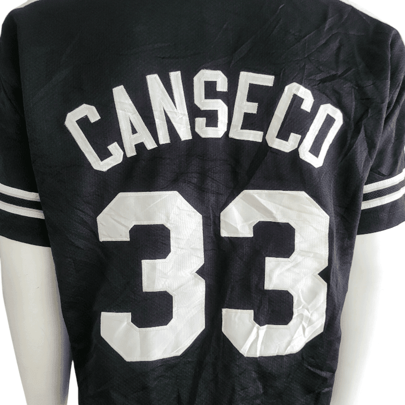 Jose Canseco 33 Starter Jersey - XL Classic Black with Rays Patch, Retro Style, Grade A Condition - USASTARFASHION