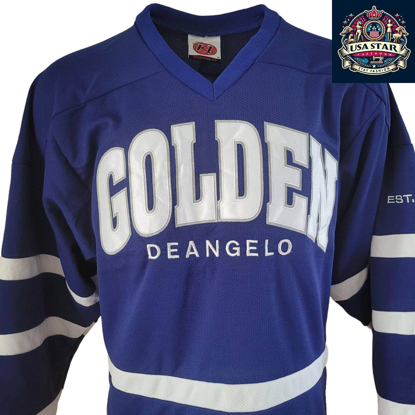 K1 Golden Deangelo Jersey Size M - Stylish Long Sleeve V - Neck in Bold Blue - Grade A Vintage Condition - USASTARFASHION