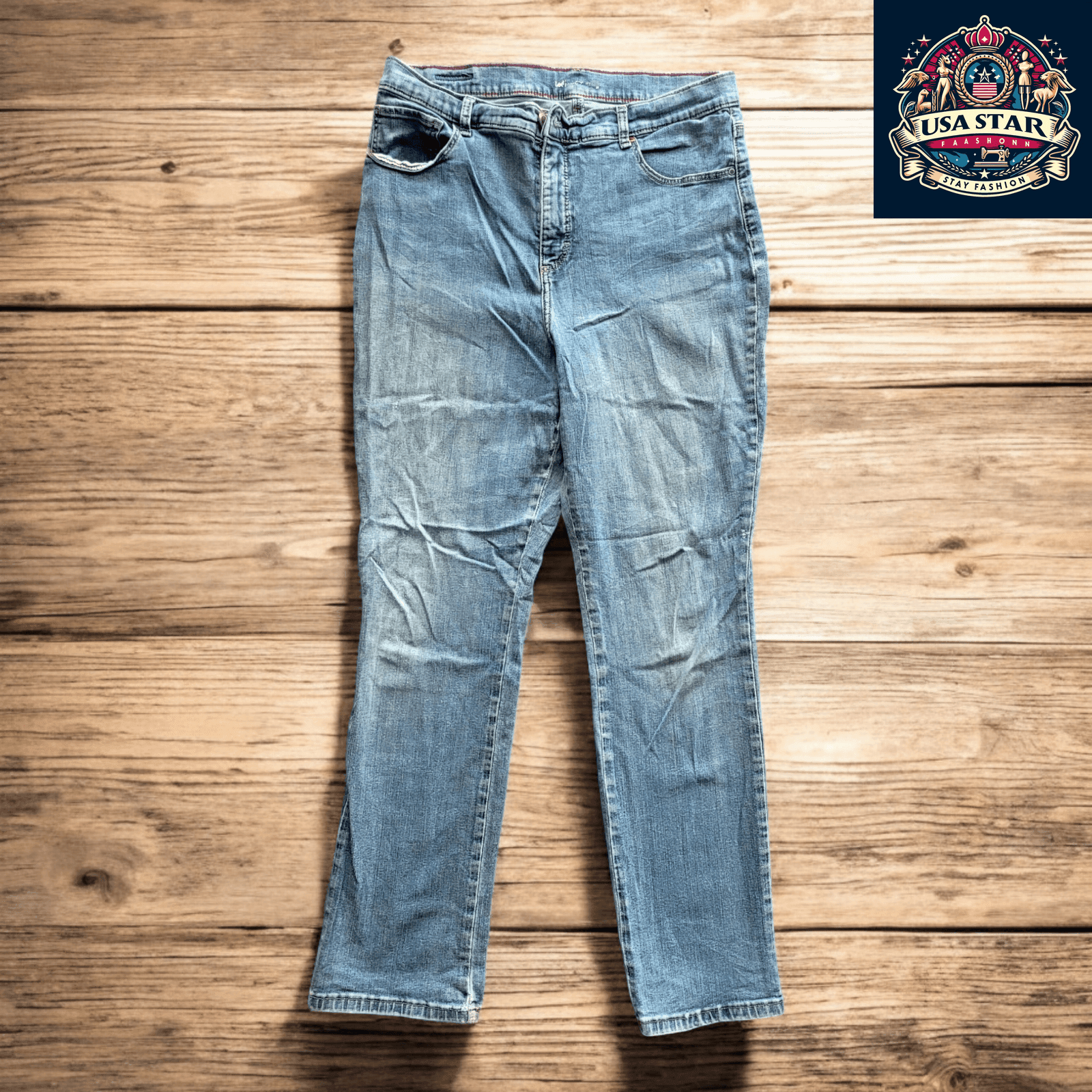 Ladies Light Blue Jeans, Size 30 Waist, 29 Inseam, Soft Stretch Fabric for All-Day Comfort - USASTARFASHION