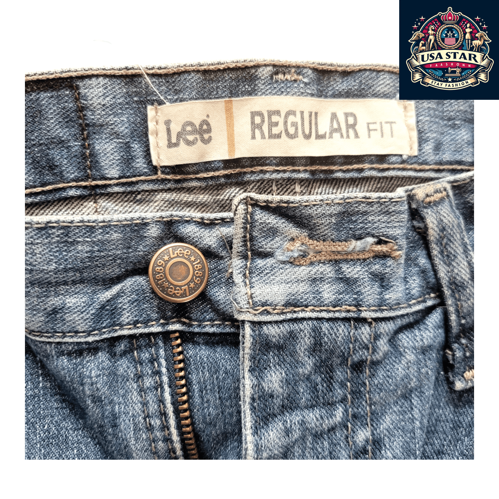 Lee Men's Regular Fit Jeans W32 x L27 in Blue Denim, Comfortable, Durable Everyday Wear - USASTARFASHION